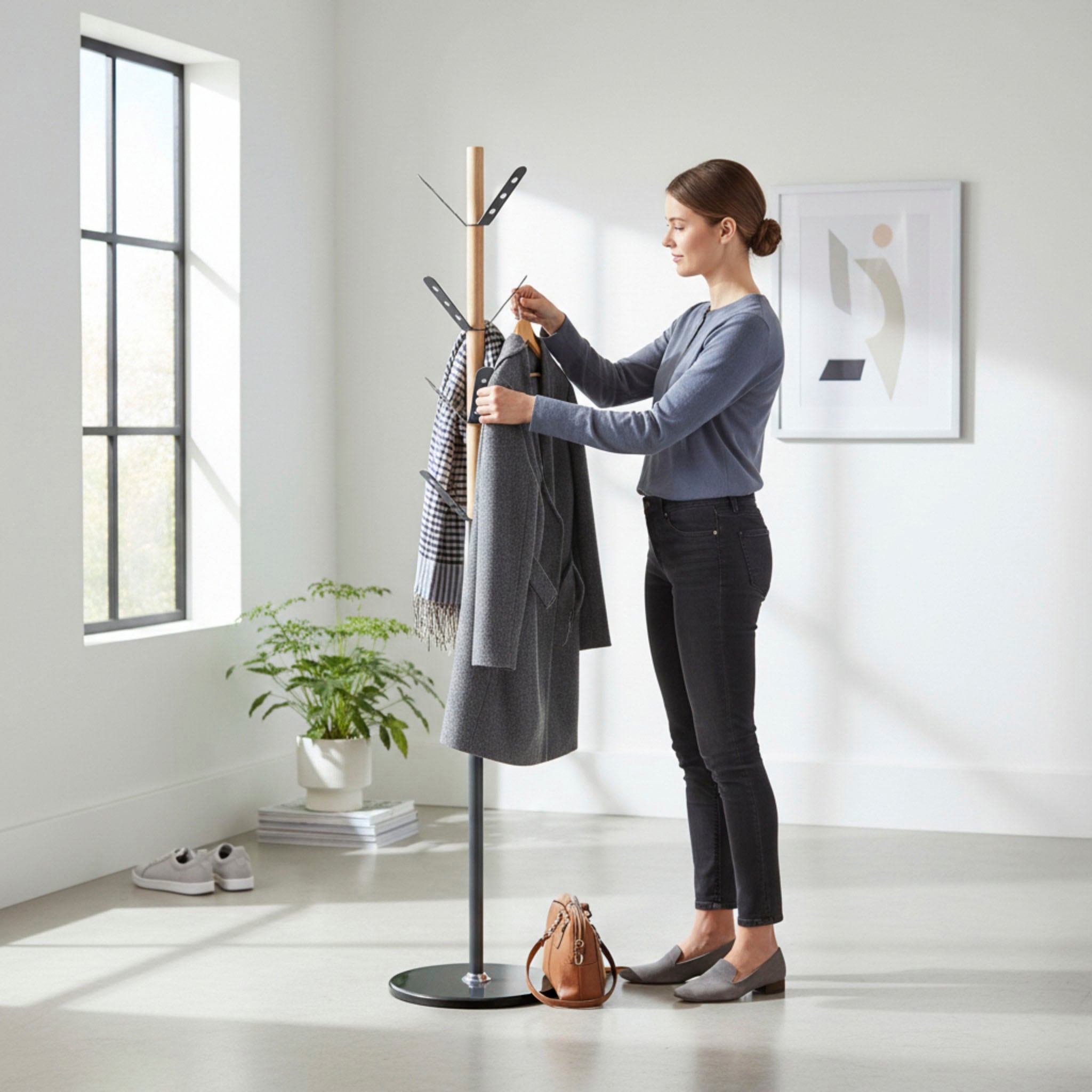 HAKU Garderobenständer »Kleiderständer, Standgarderobe,« Garderobenständer rund aus Metall - Ø/H 37/179 cm