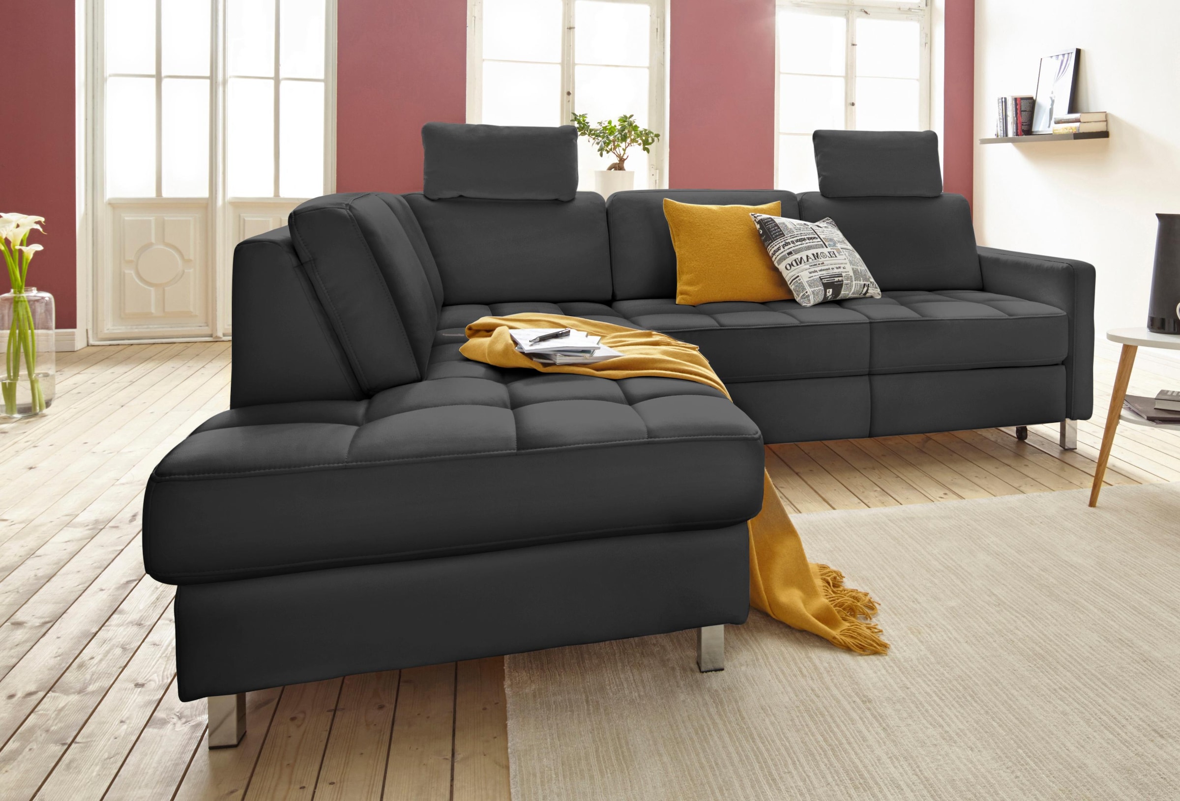 sit&more Ecksofa »Pablo L-Form«, wahlweise mit Bettfunktion und Bettkasten günstig online kaufen
