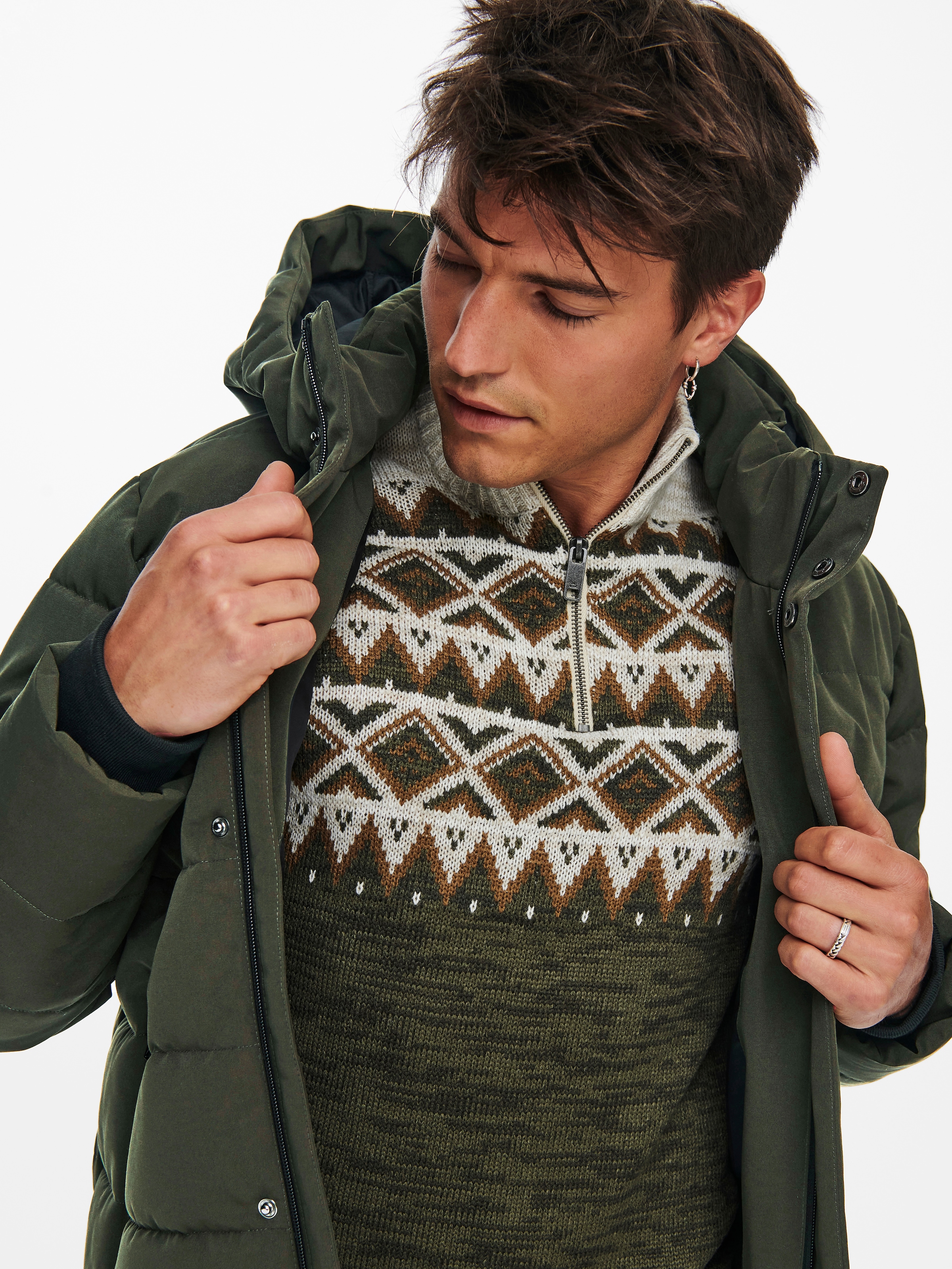 ONLY & SONS Steppjacke »ONSCAYSON PUFFA OTW NOOS« mit Kapuze