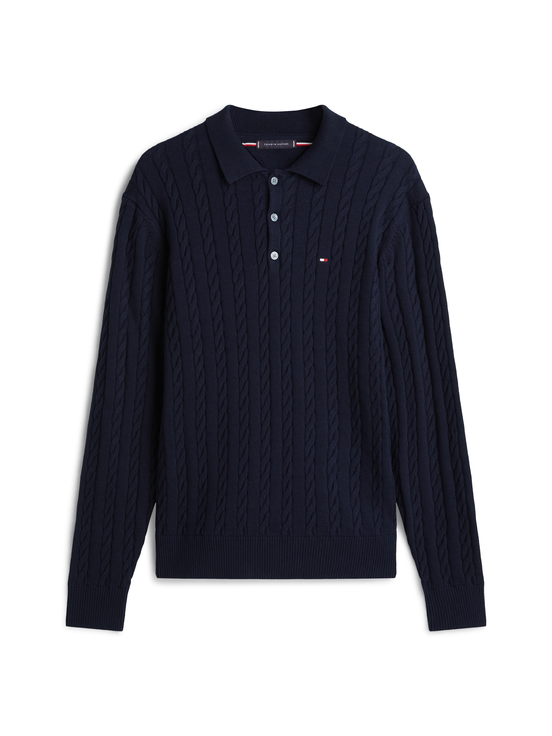 Tommy Hilfiger Polokragenpullover »CLASSIC COTTON CABLE«