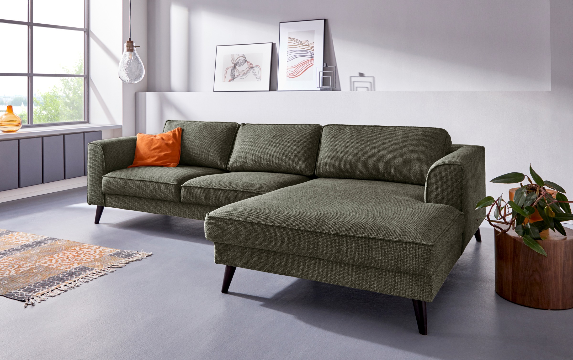 INOSIGN Ecksofa »Lumber Jack, elegant und bequem, Breite 280, hoher Fuß, L-Form«, in moderner Optik