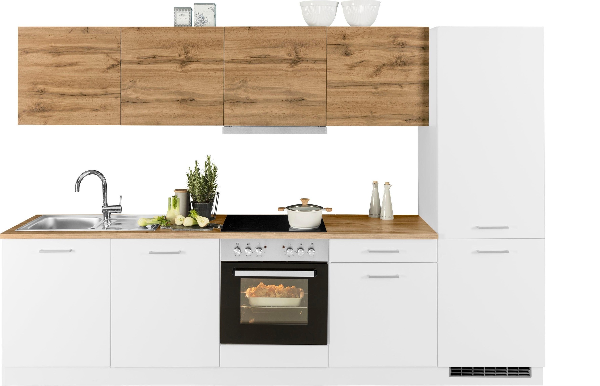 KOCHSTATION Küchenzeile »KS-Kehl«, mit E-Geräten, 300cm, inkl. Kühl/Gefrier günstig online kaufen