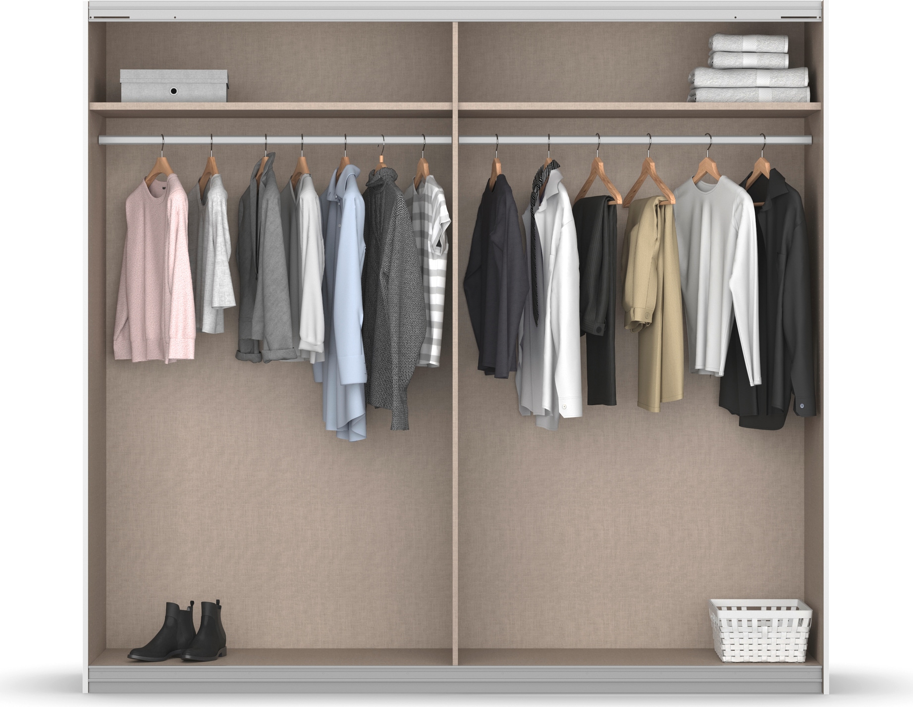 rauch Schwebetürenschrank »Kleiderschrank Schrank Garderobe Schlafzimmerschrank APOLLON«, mit großzügigem Stauraum und abgesetzten Türenfeldern MADE IN GERMANY