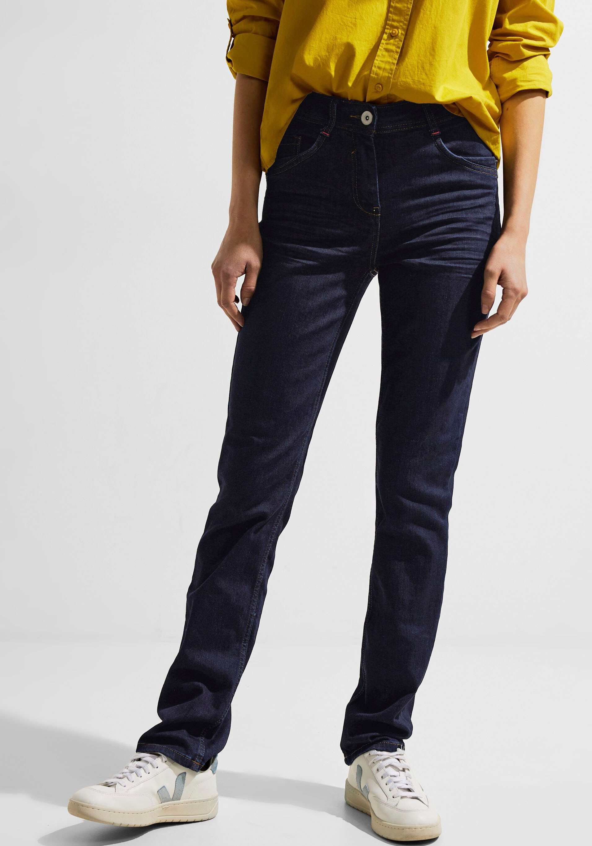 dunkelblauer Cecil mit bei Waschung Slim-fit-Jeans, online