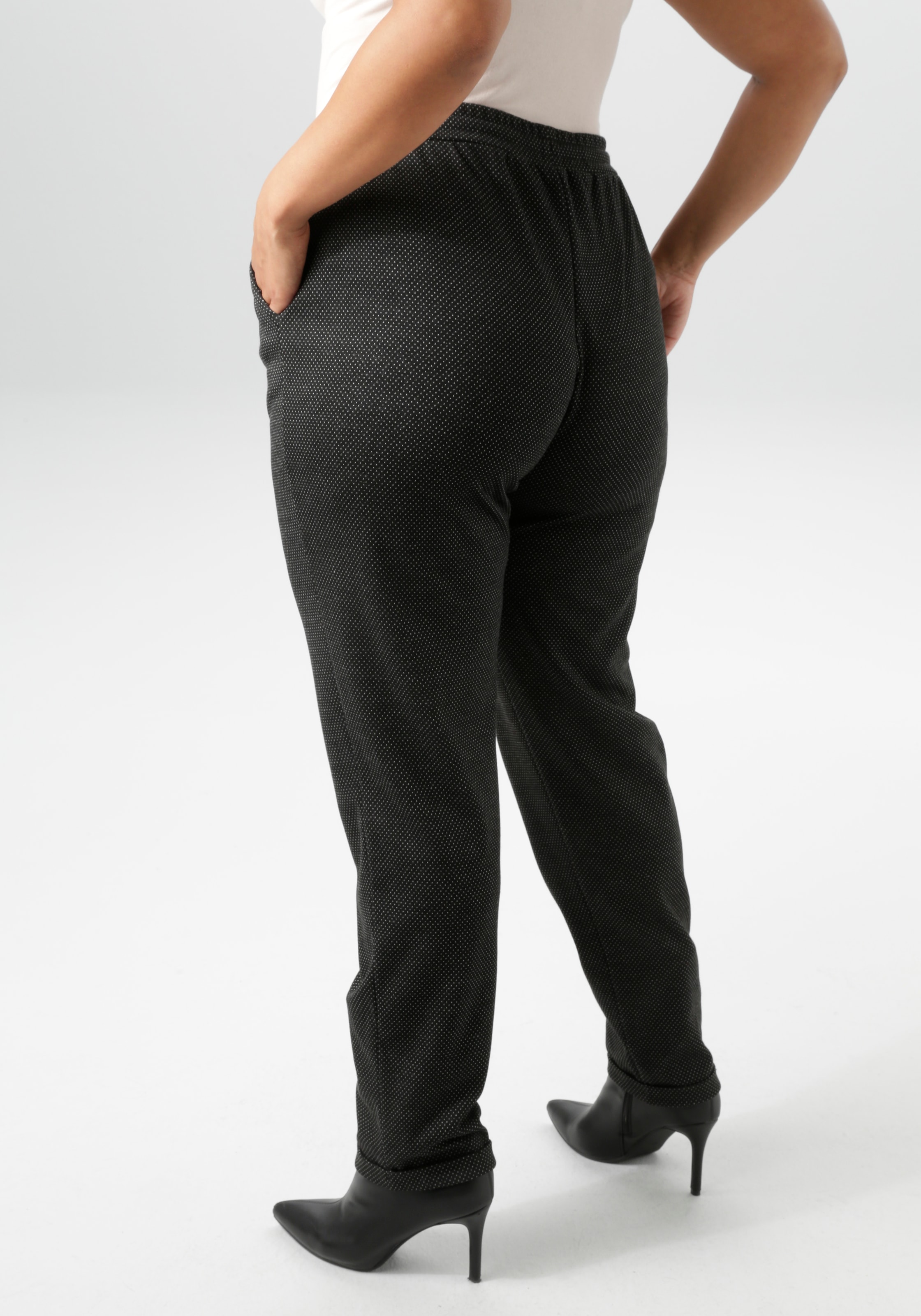 Aniston PLUS Schlupfhose, aus elastischer Jacquard-Qualität - NEUE KOLLEKTION