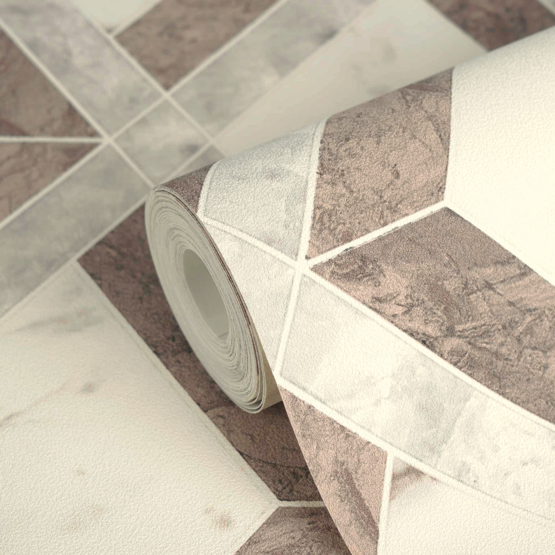 Versace Vliestapete »Versace 6 Tarsia –« 3D-Optik | Barock | Motiv geprägt Modernes Rautendesign in Marmoroptik mit strukturierter Oberfläche