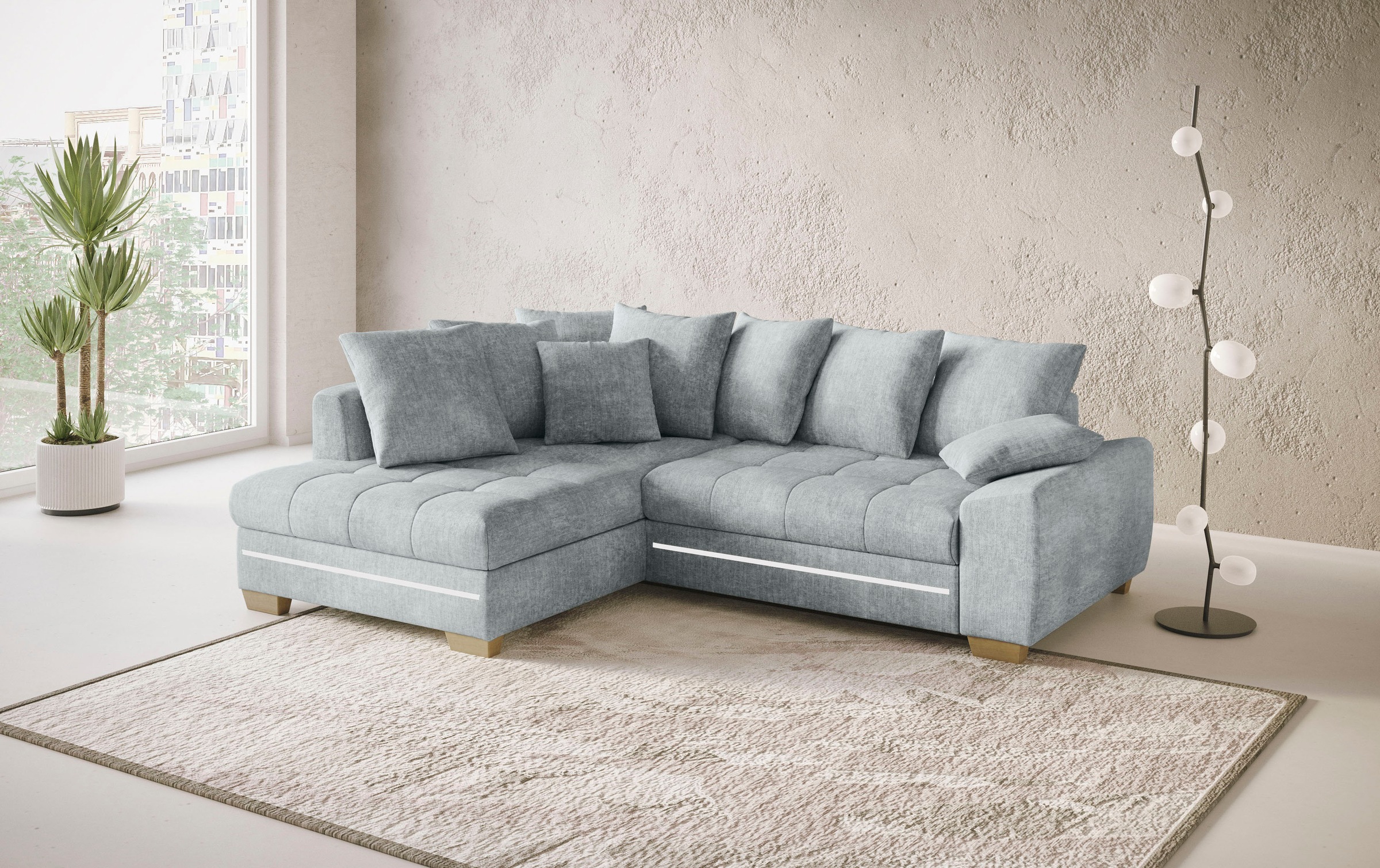 Mr. Couch Ecksofa »Nikita II, L-Form«, mit Kaltschaum, RGB-LED Beleuchtung, günstig online kaufen