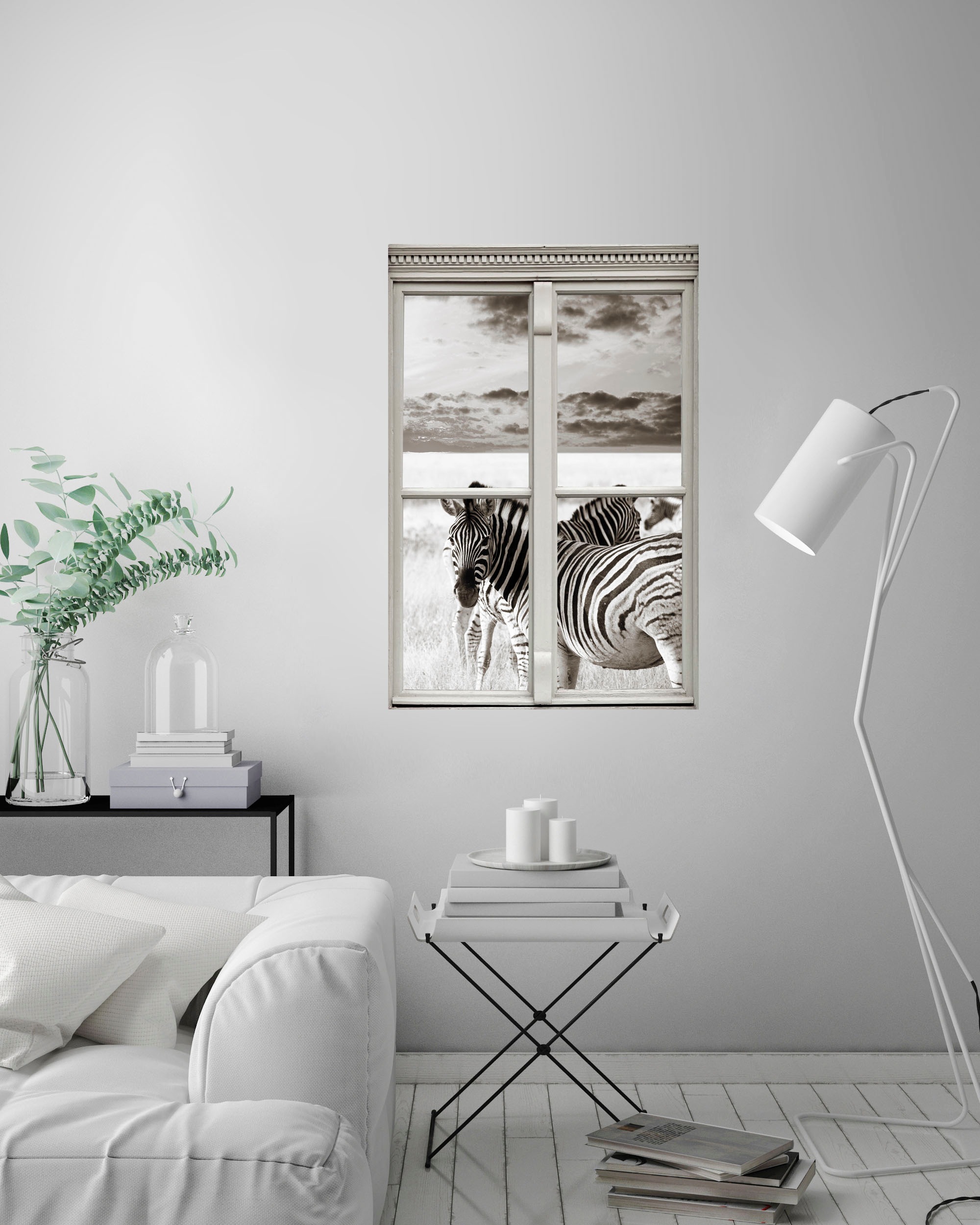 queence Wandsticker »Zebras«, Wandsticker, Wandbild, selbstklebend, 3D, Fenster