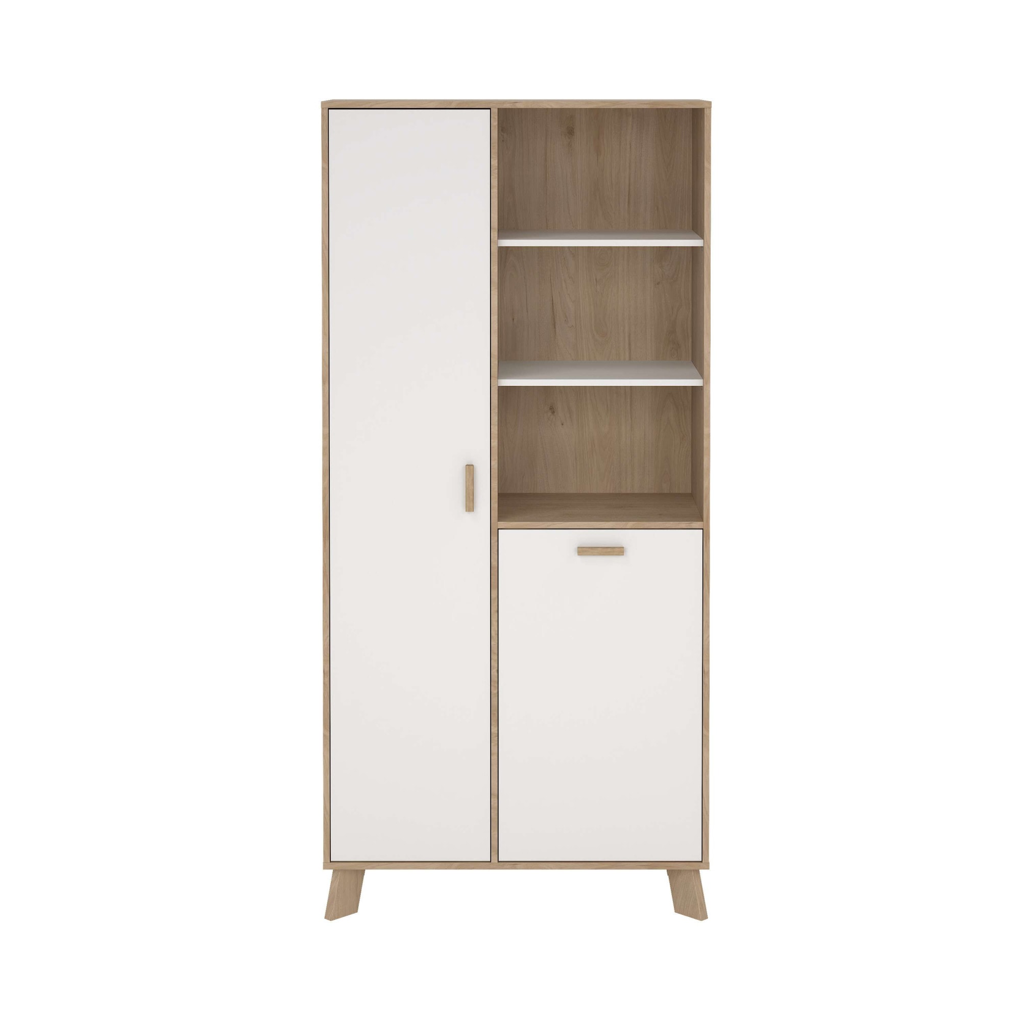 andas Vitrine »Ikast Vitrinenschrank, Standvitrine, Schrank, Stauraum«, 2 Türen, 3 offene Fächer, Breite 89 cm, Höhe 188 cm