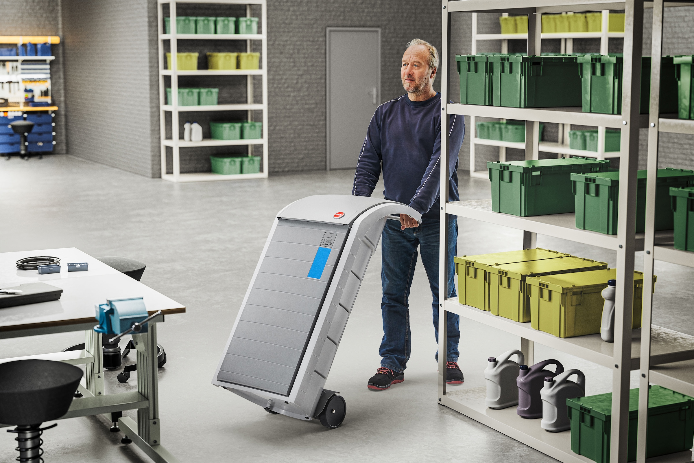 Hailo Müllsackständer-Rolle »Mobil-Set, Für ProfiLine WSB 120 / WSB-K / WSB Design XXXL«, (Set), Mobil-Set, grau, 2 Räder