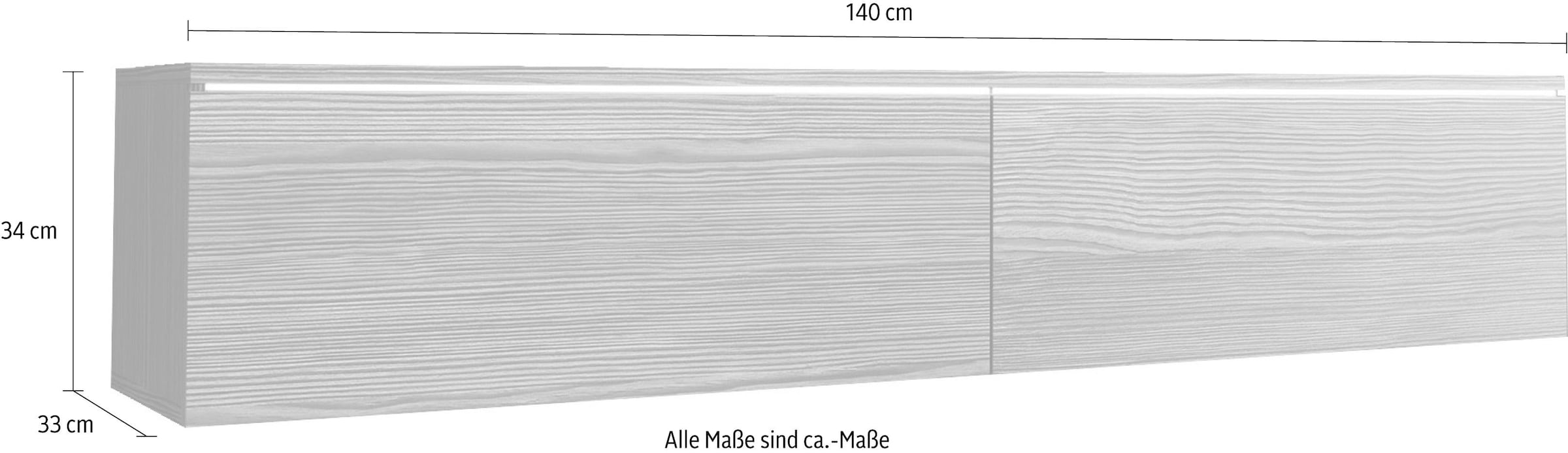 INOSIGN Lowboard »LOWBOARD VERA«, moderne grifflose TV-Board, TV-Schrank 140 cm, stehend und hängend