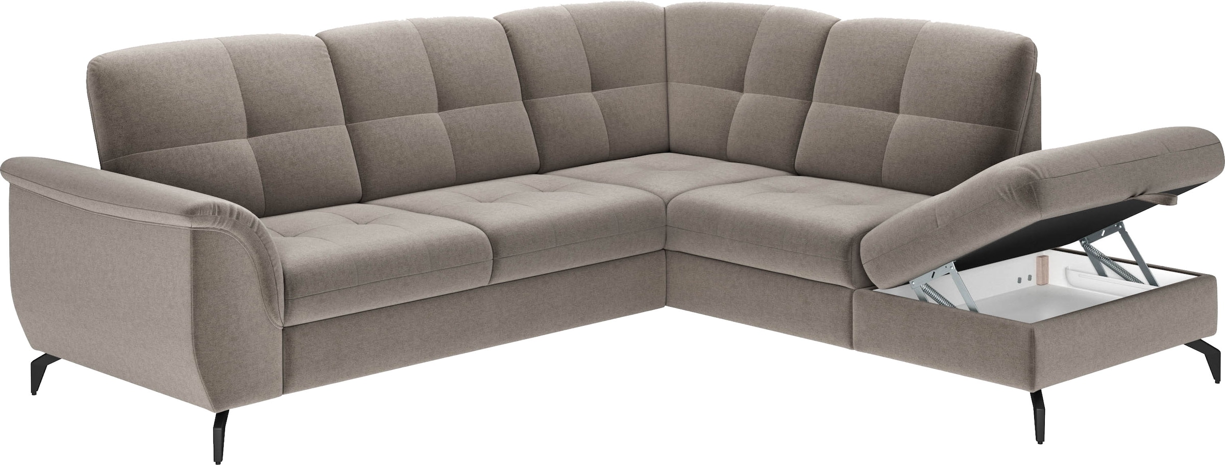 sit&more Ecksofa »Zora L-Form«, wahlweise mit Bettfunktion und Bettkasten