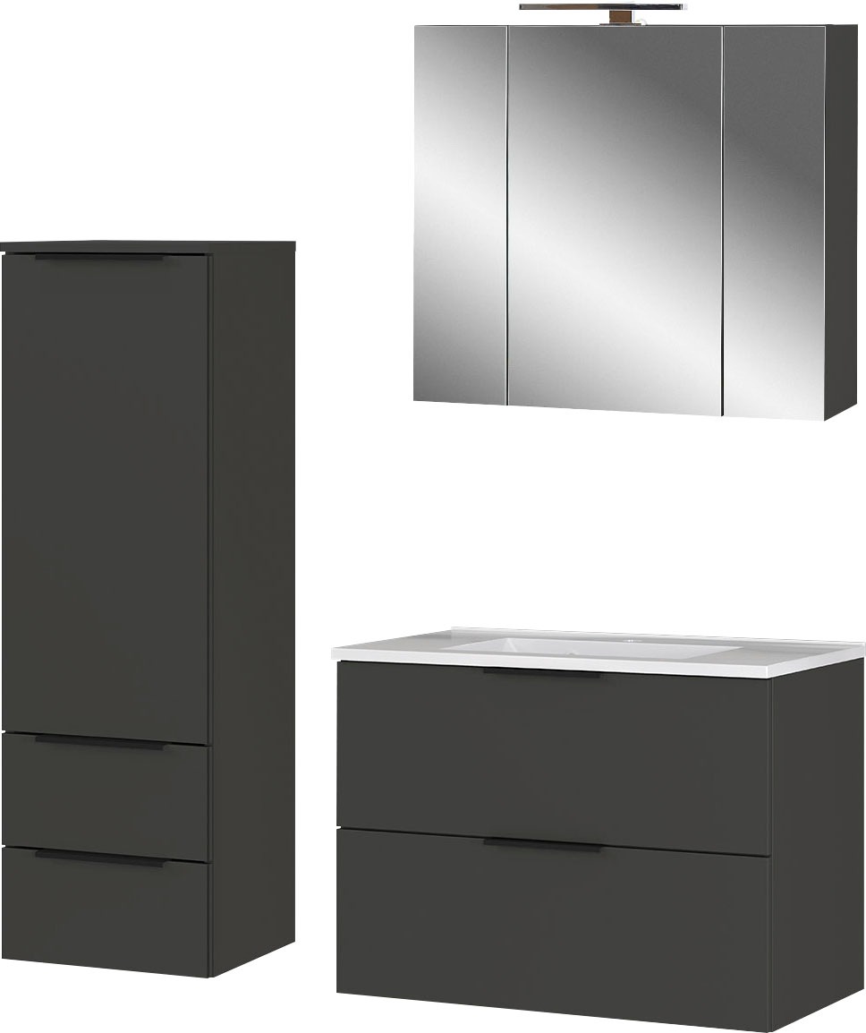 GERMANIA Badmöbel-Set »Crandon«, (3 St.), inkl. WT-Unterschrank, Spiegelschrank und Mediumschrank