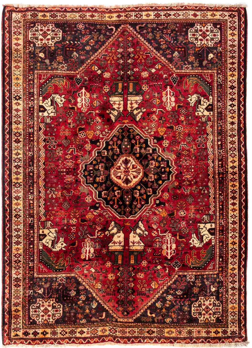 morgenland Wollteppich »Shiraz Medaillon 247 x 153 cm«, rechteckig, 1 mm Hö günstig online kaufen