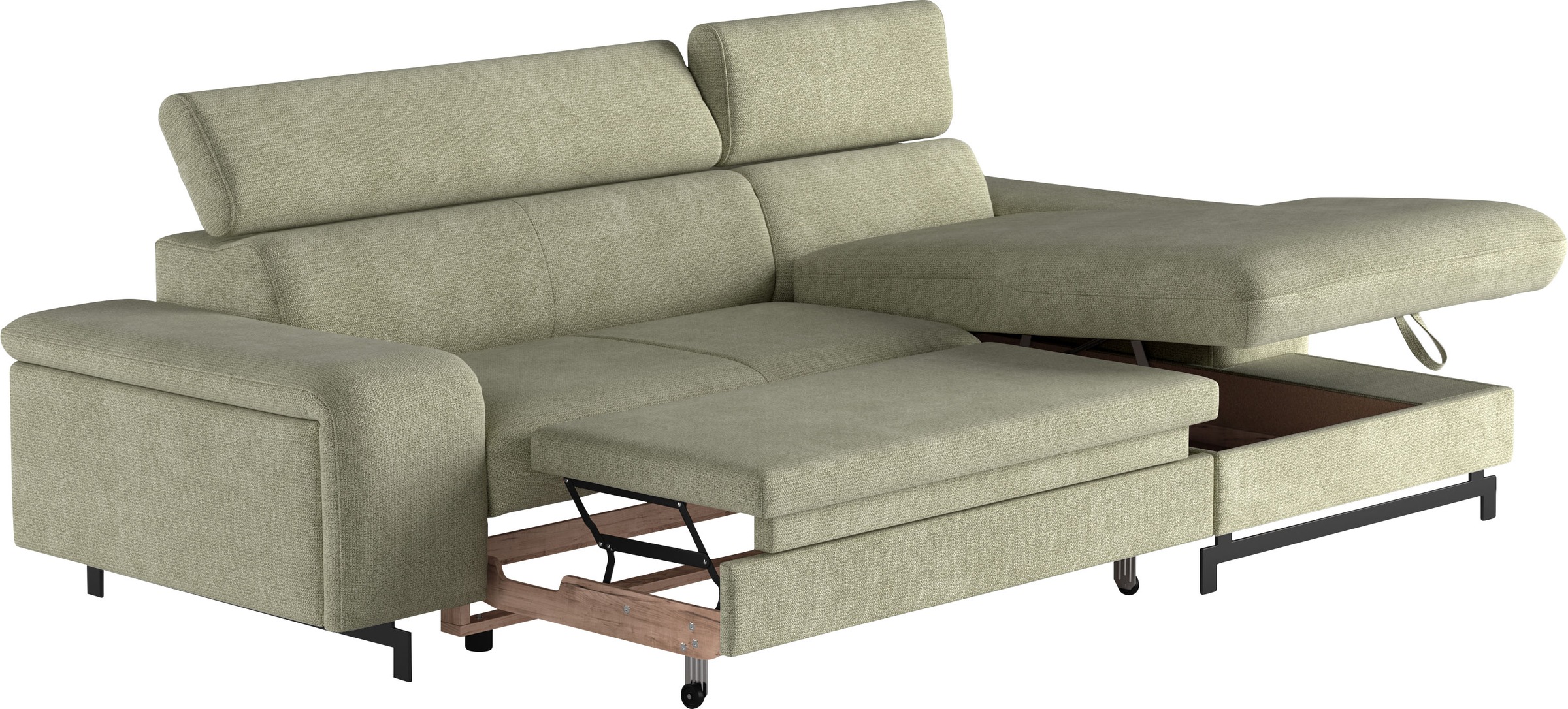 COTTA Ecksofa »Emma L-Form«, mit Kopfteilverstellung, wahlweise mit Bettfunktion & Bettkasten