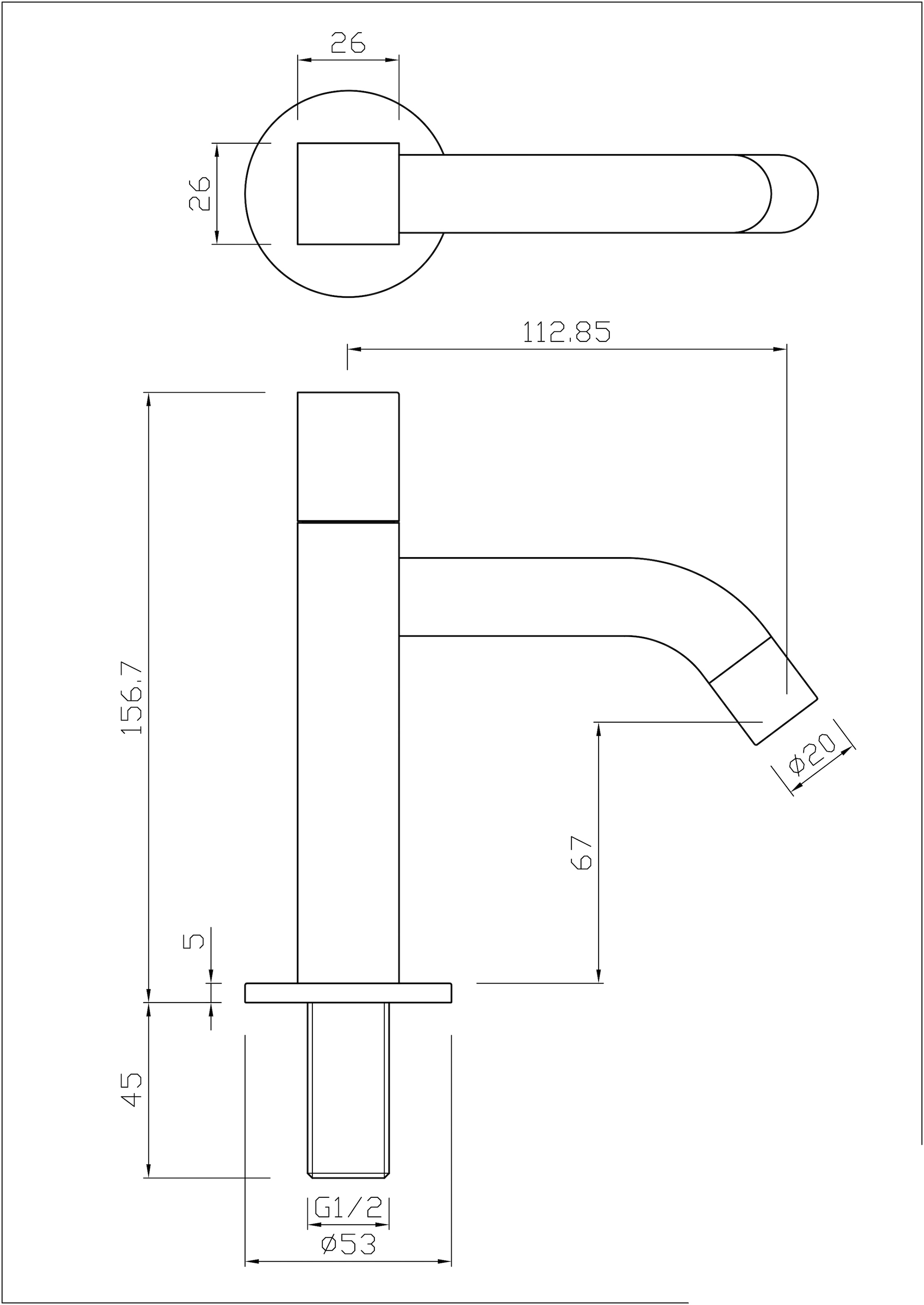 ADOB Waschtischarmatur »Palazzo«, (Kaltwasserarmatur), Eckig, 145 mm günstig online kaufen