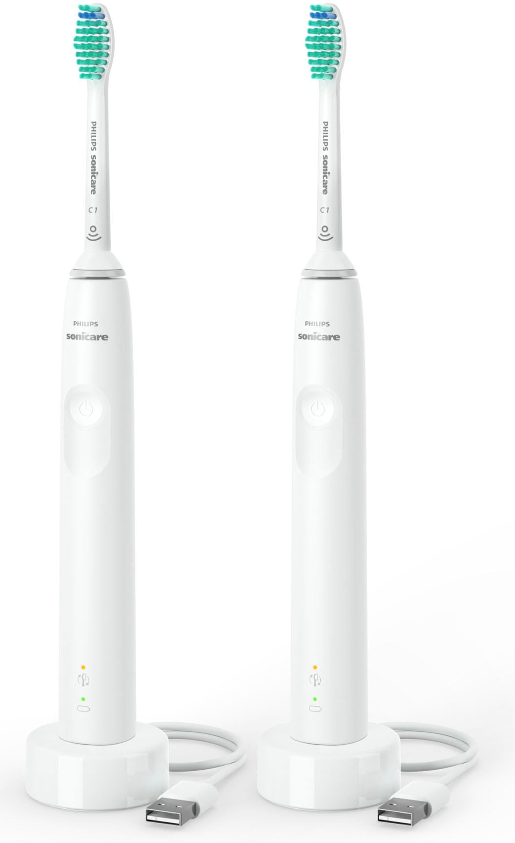 Philips Sonicare Elektrische Zahnbürste »Series 3100 HX3675/13«, 2 St. Aufsteckbürsten, Doppelpack, mit 4-Quadranten-Timer und 2-Minuten-Timer