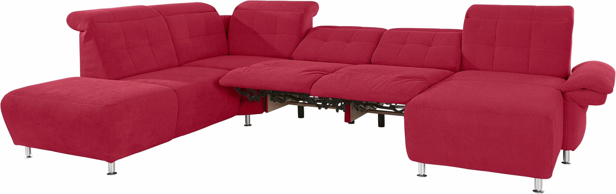 Places of Style Wohnlandschaft »Manhattan U-Form«, 2 Sitze mit elektrischer Relaxfunktion, verstellbare Armlehnen