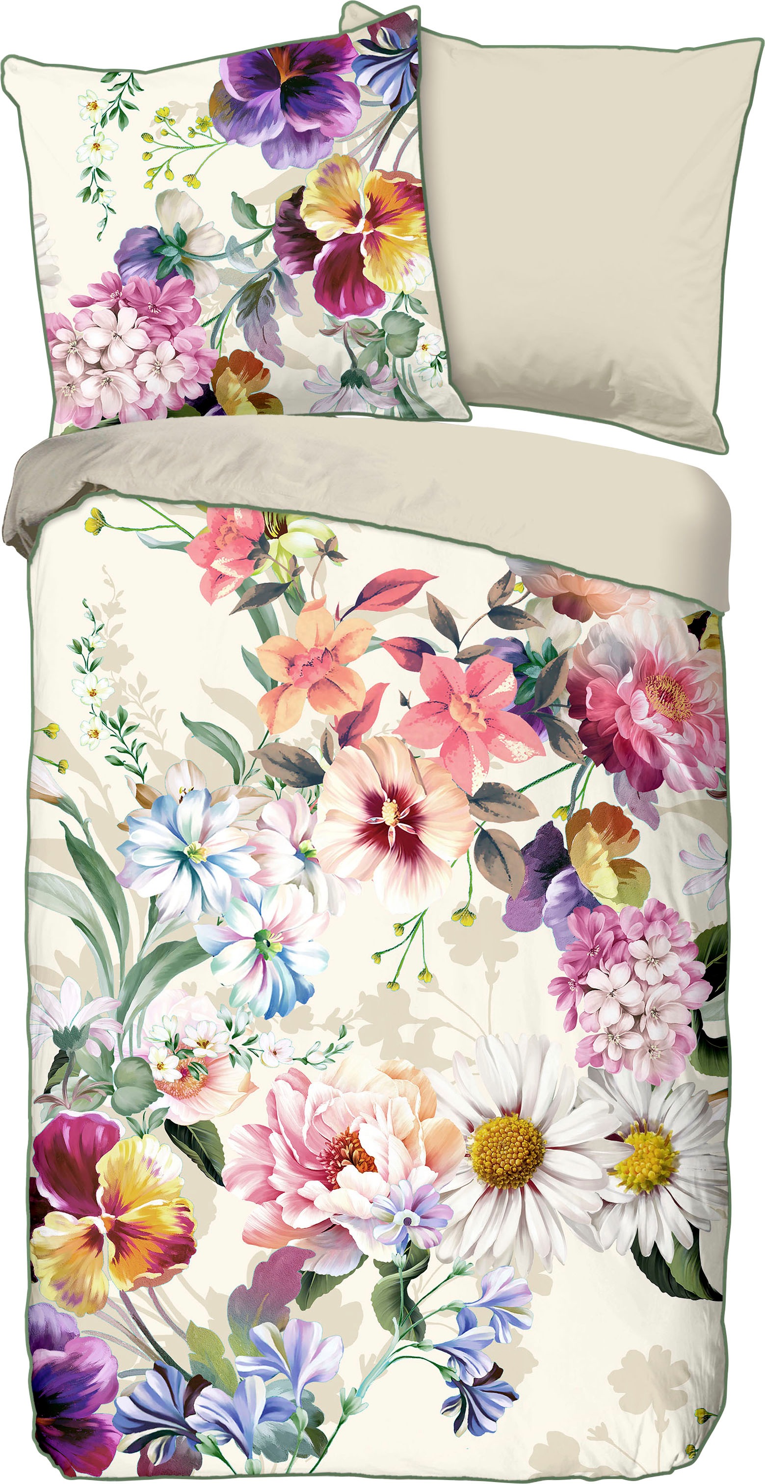 Descanso Wendebettwäsche »Novara« 2 Stk. tlg. Baumwolle, Satin, 135x200, Bi günstig online kaufen