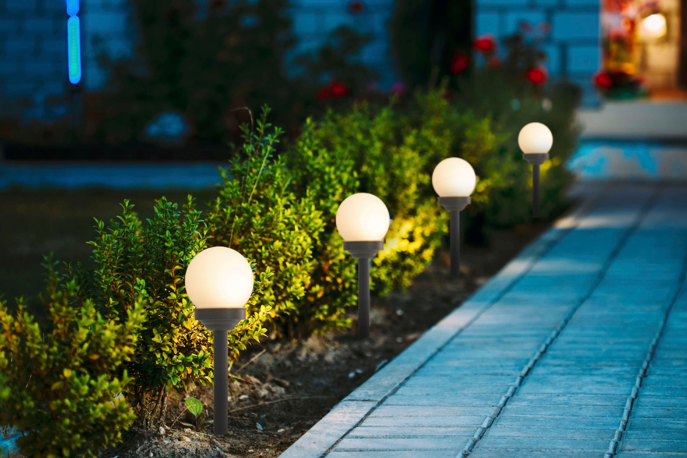näve LED Gartenleuchte, 1 flammig, Leuchtmittel LED-Board | LED fest integriert, 4er-Set