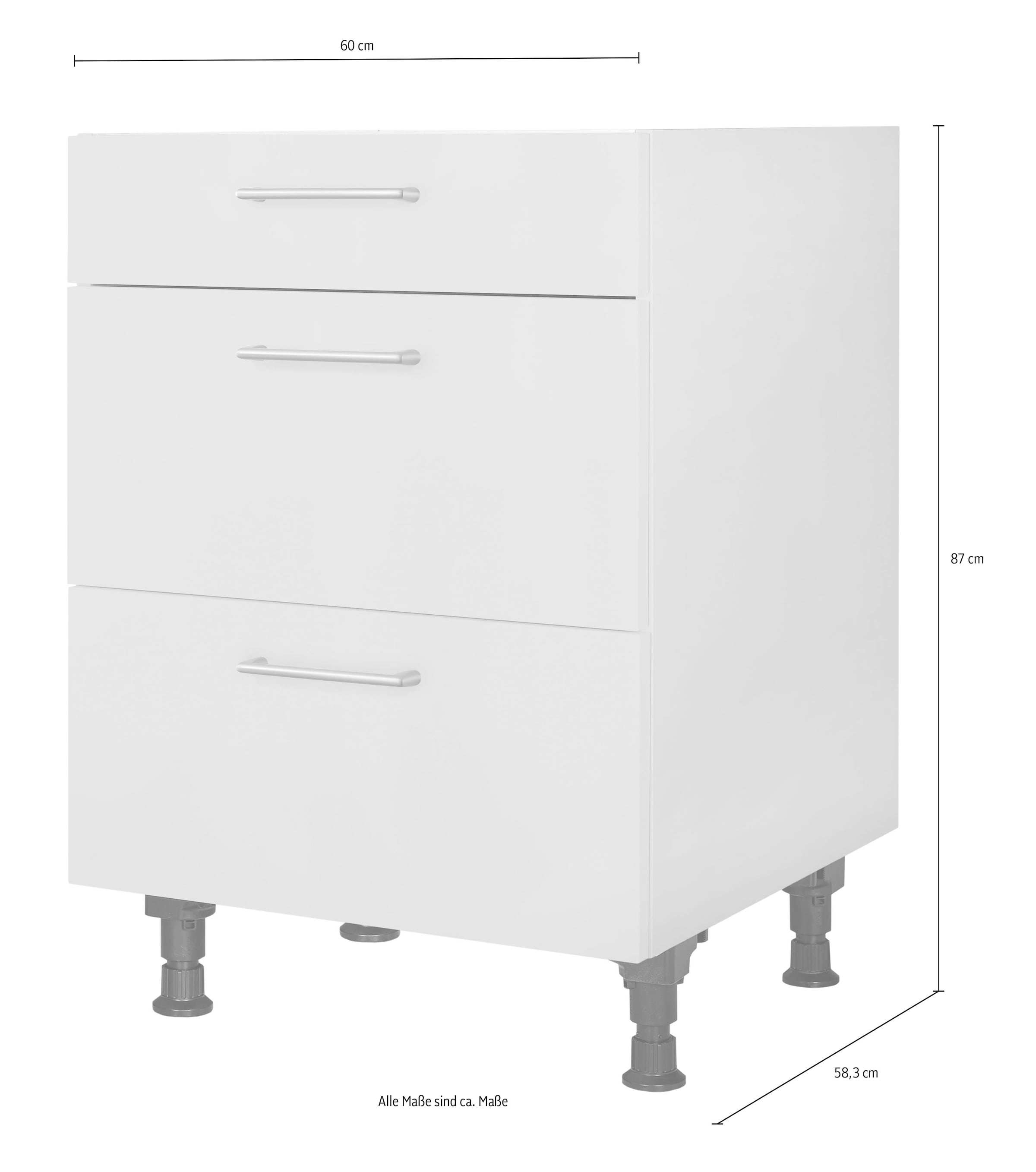 nobilia® Kochfeldumbauschrank »"Laser", vormontiert, mit Schubkasten und Auszügen,« in den Breiten 60 und 90 cm