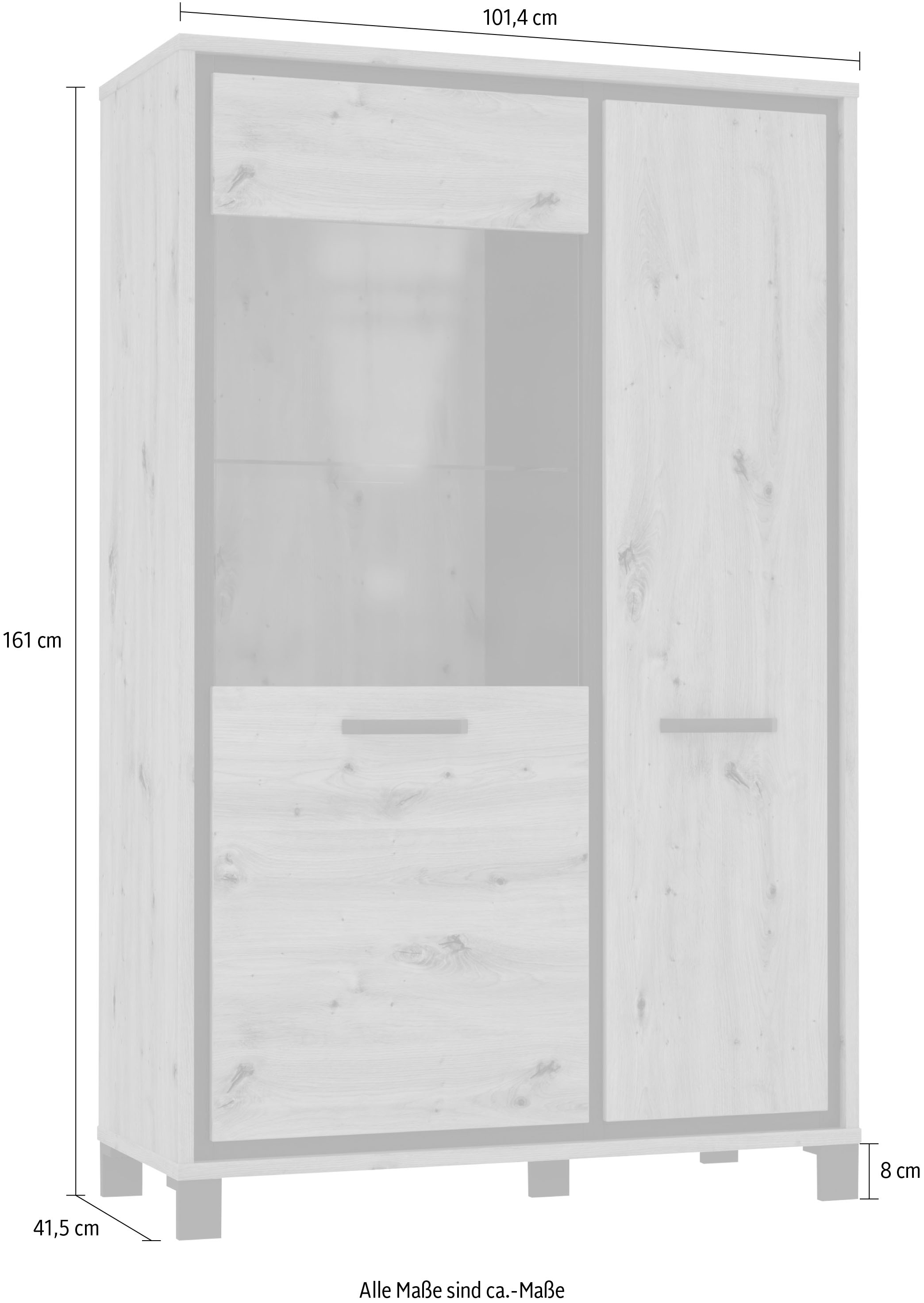 FORTE Vitrine »Trondheim«, Höhe 161 cm