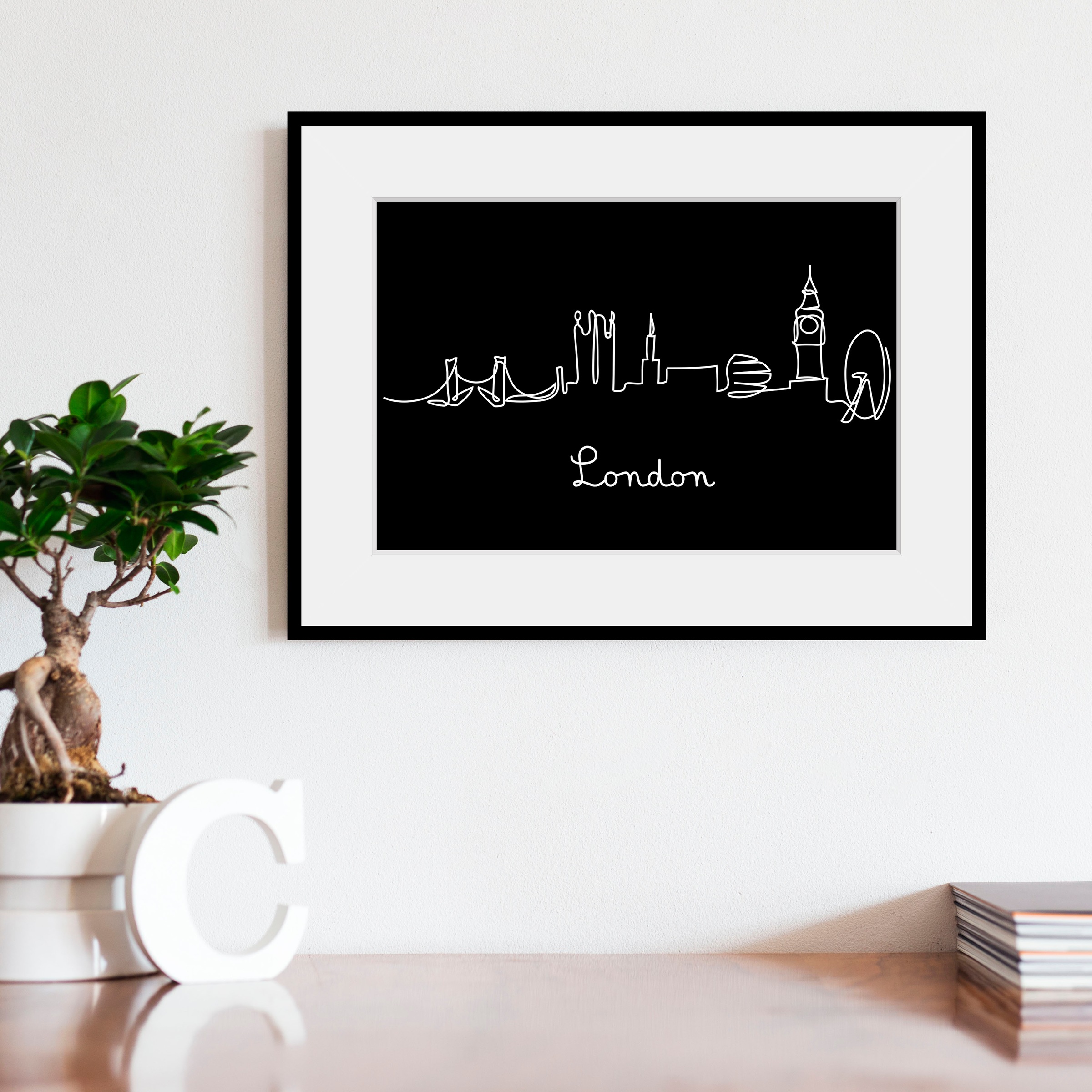queence Bild »London Skyline«, Schwarz-Weiß-Kunst-Modern-Stadt-Städte-Londo günstig online kaufen