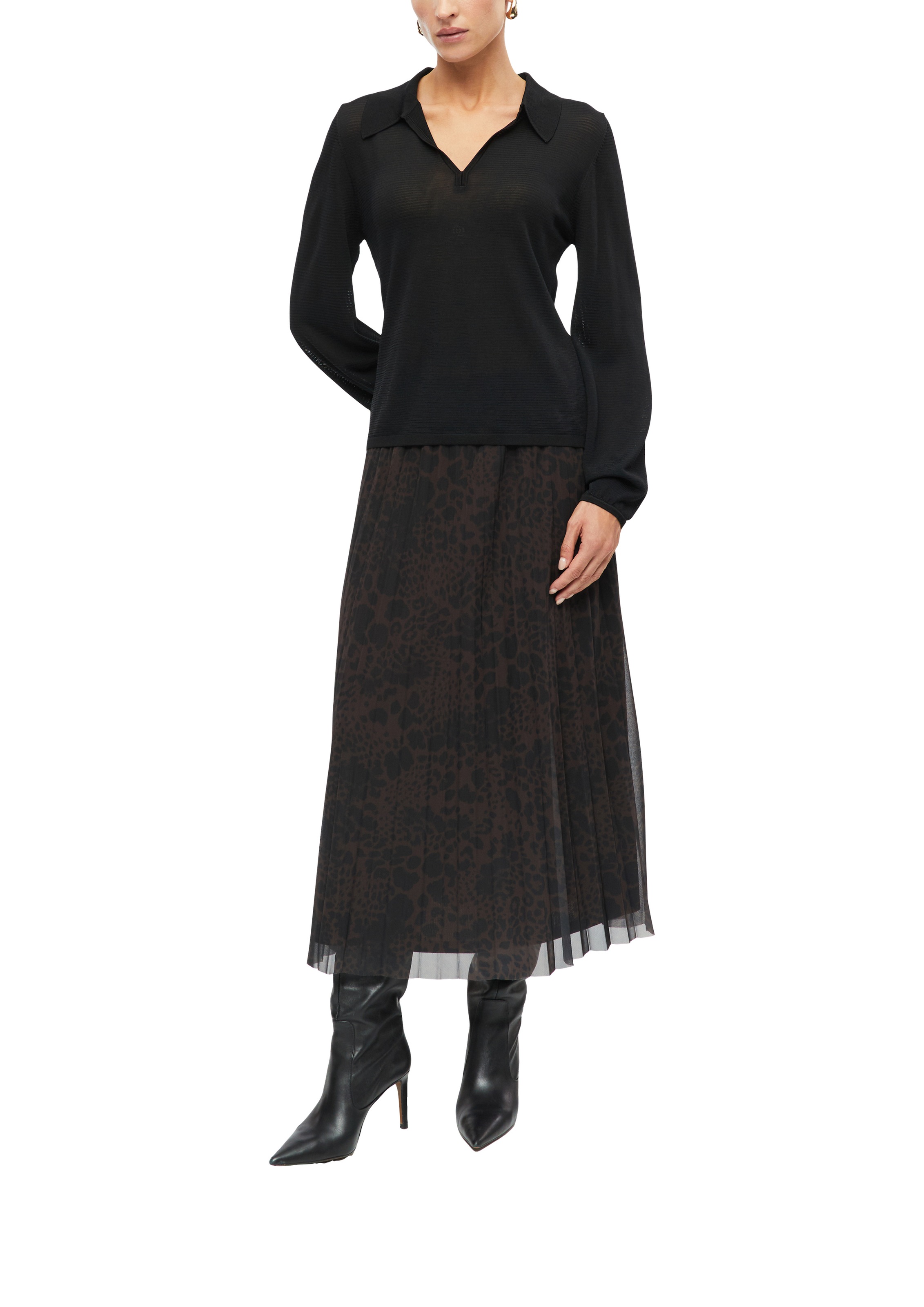 s.Oliver BLACK LABEL Meshrock mit Animal-Muster