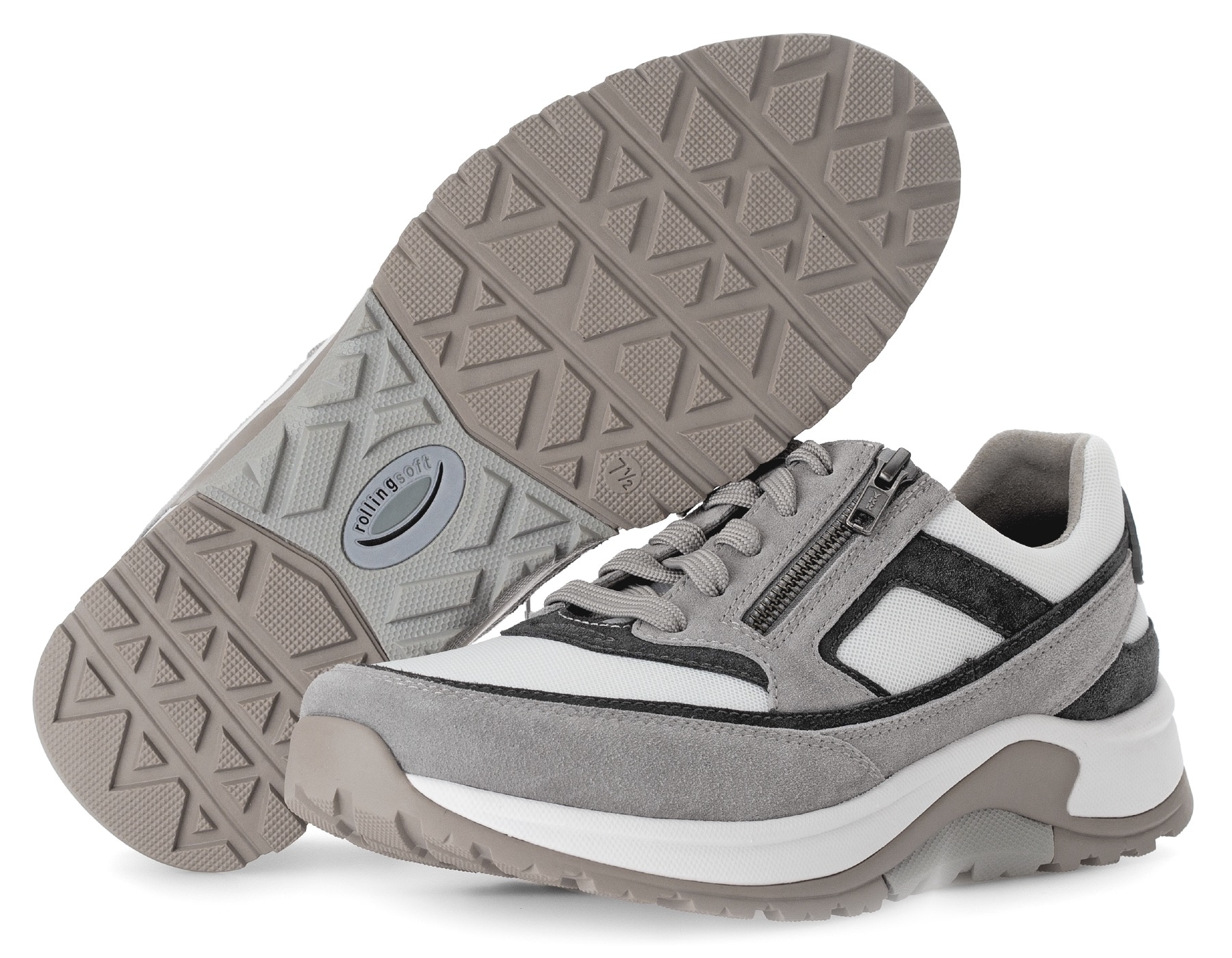 Gabor Rollingsoft Keilsneaker  , Schnürschuh, Halbschuh, Freizeitschuh, Außenreißverschluss, G-Weite