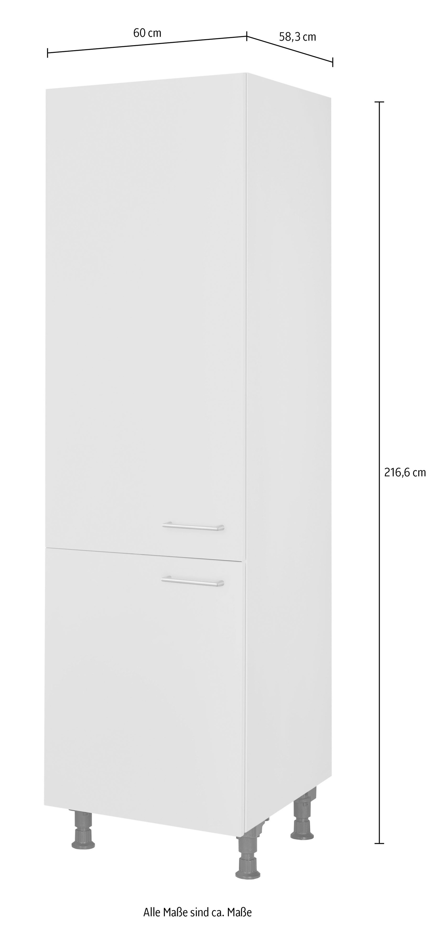nobilia® Kühlmodul »"Laser", für ein Kühl- und Gefrierschrank, Ausrichtung wählbar« vormontiert, Ausrichtung wählbar, Breite/Höhe: 60/216,6 cm