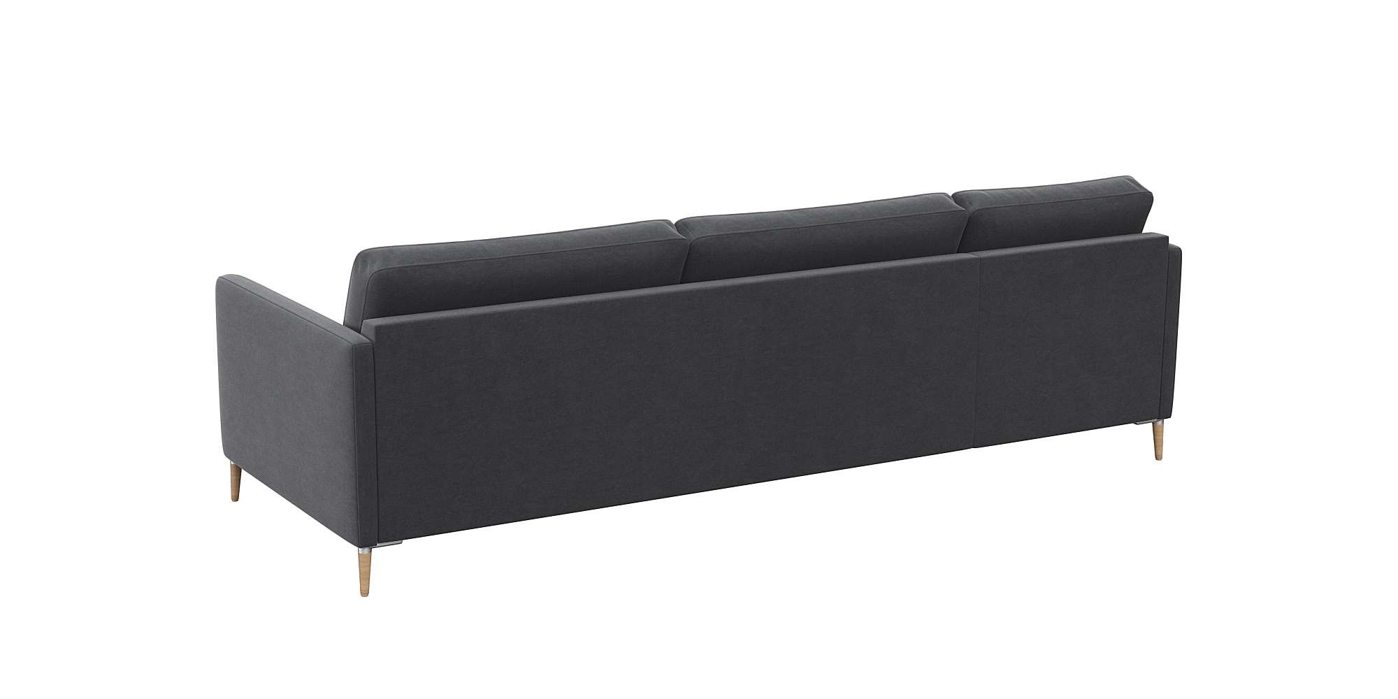 FLEXLUX Ecksofa »Fiore, super Sitzkomfort durch Kaltschaum im Sitz, L-Form«, schmale Armlehnen, Füße Alu+ Eiche
