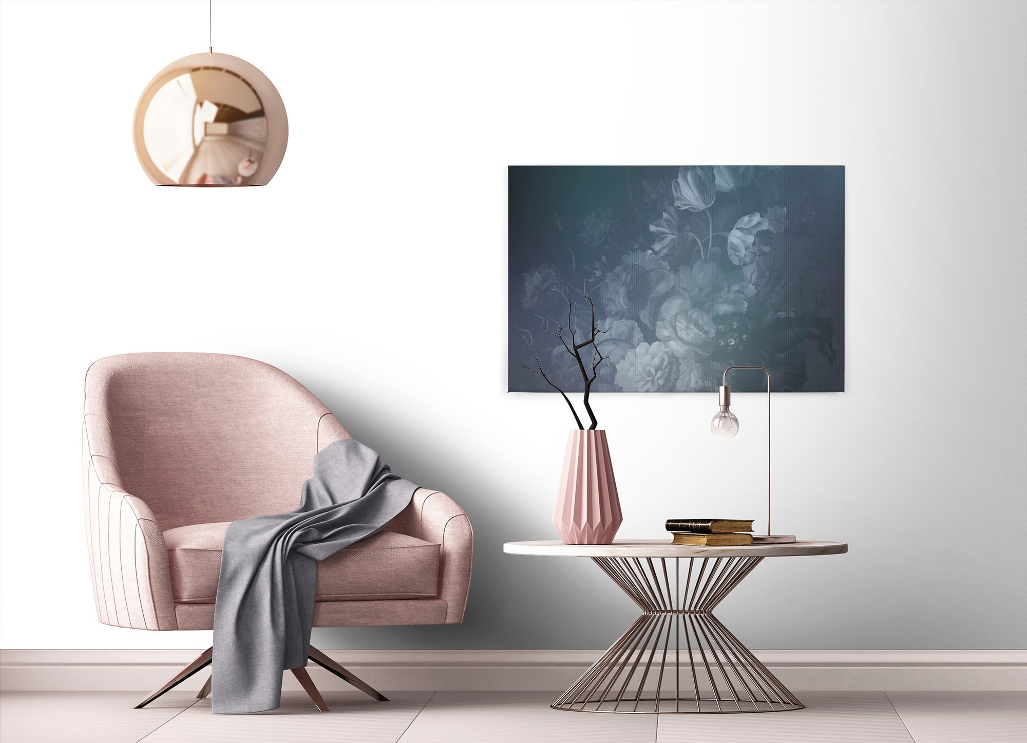 A.S. Création Leinwandbild »dutch pastel«, Kunst-Blumen-Kinder, (1 St.), Keilrahmen Bild Floral Rosen Leinwand-Bild Wohnzimmer modern Wandbild