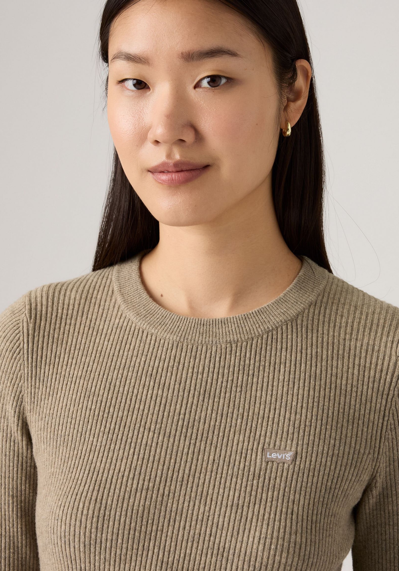 Levi's® Rundhalspullover »RIB CREW SWEATER«, Geripptes Strickmuster