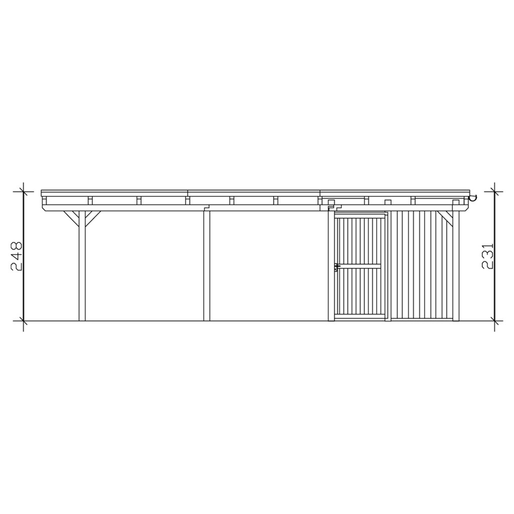 Skanholz Doppelcarport »Emsland«, Leimholz-Nordisches Fichtenholz, 550 cm, natur