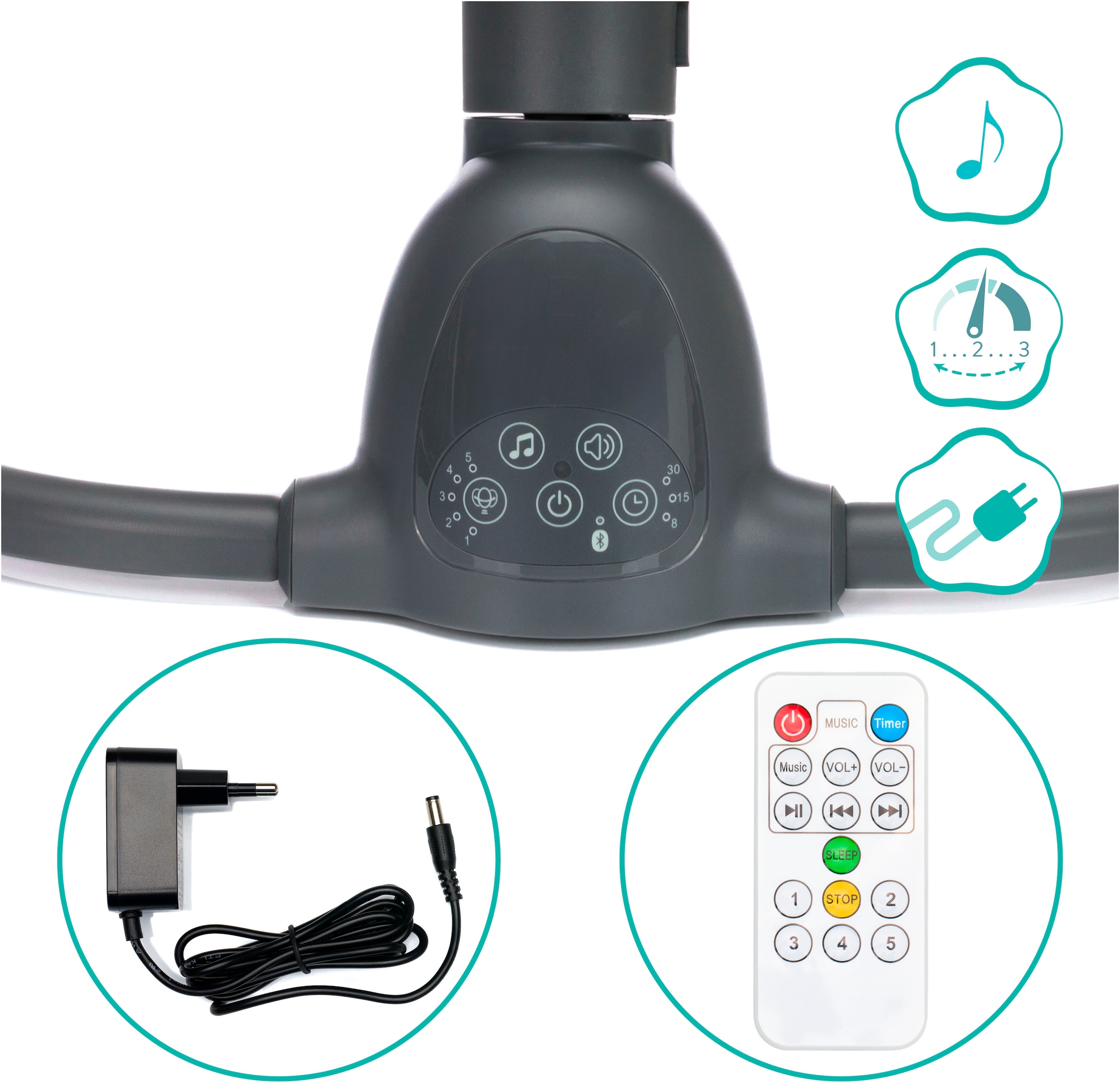 Fillikid Babywippe »Elektrische Wippe, Luna«, bis 9 kg, inkl. Fernbedienung