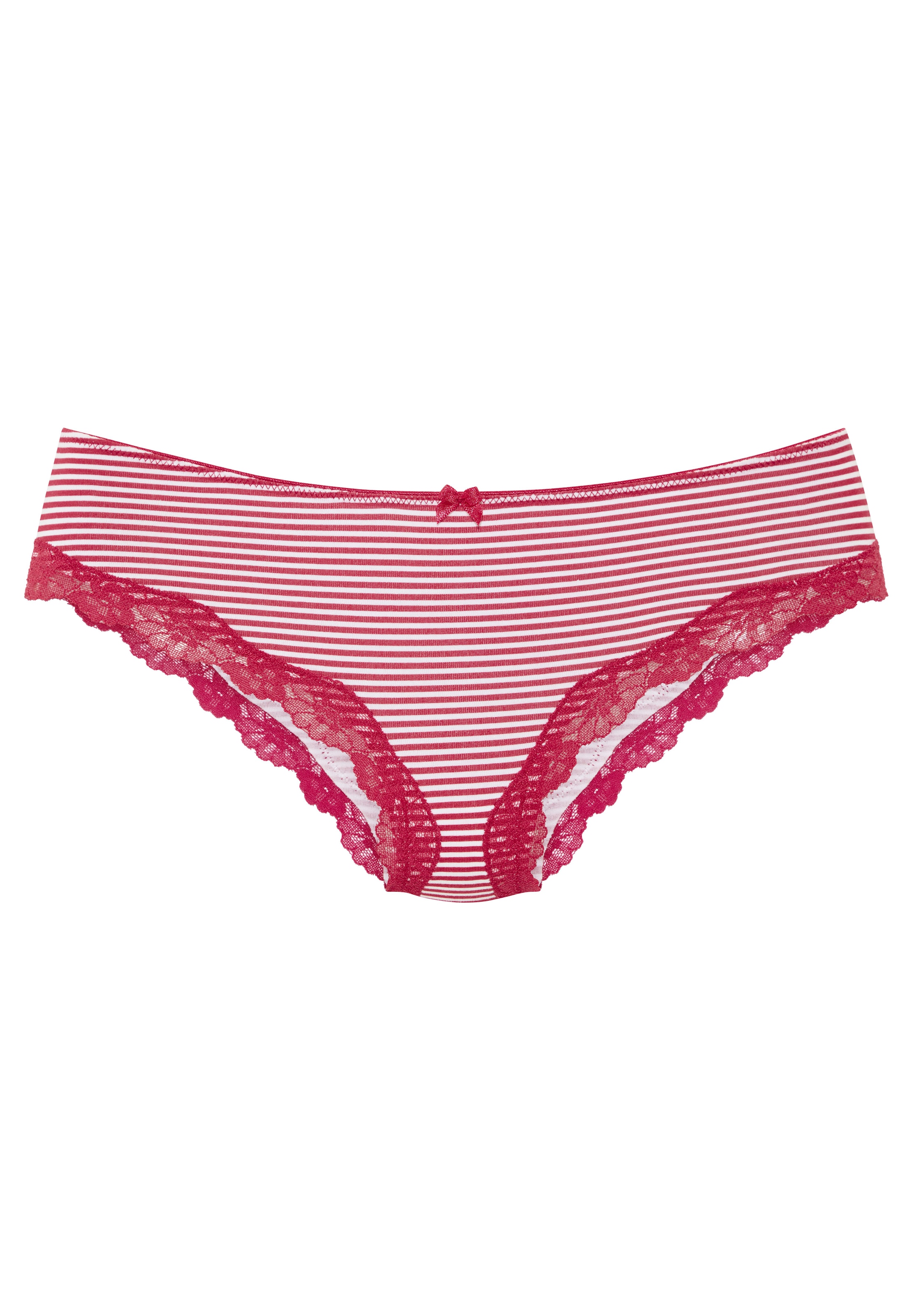 LASCANA Slip 3er-Pack,  aus elastischer Baumwolle mit zarter Spitze