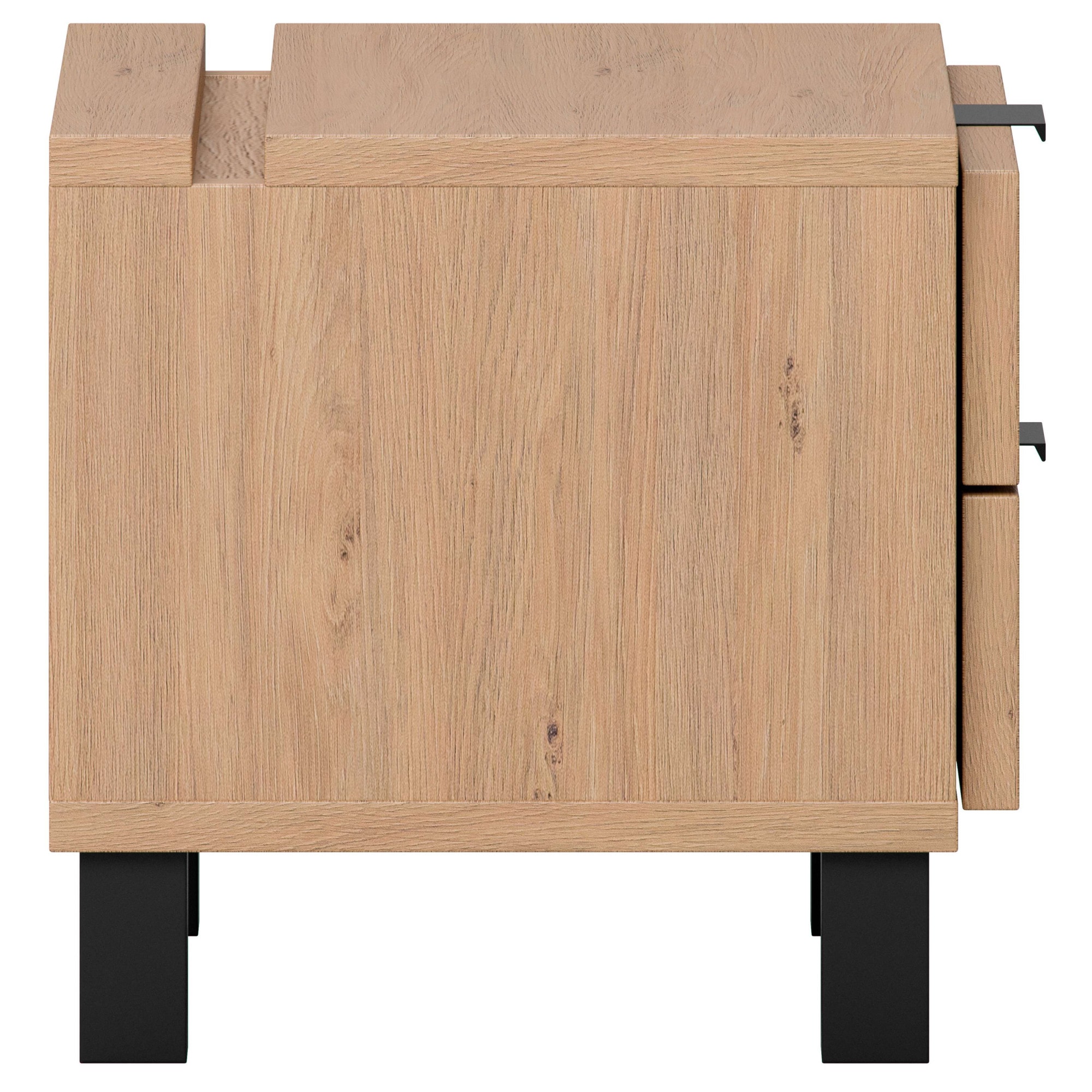 VOX Nachttisch »SIMPLE Nachtkommode mit 2 Schubladen, Maße B/T/H: 45/38/39 cm«, Nachtschrank in 3 Farben erhältlich, Metallgriffe