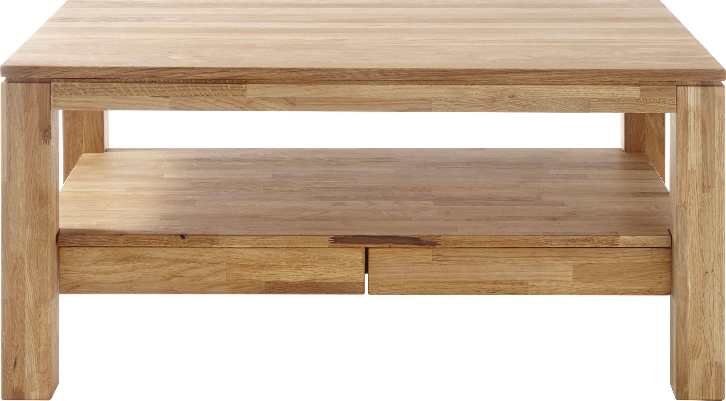 MCA furniture Couchtisch, Couchtisch Massivholz mit Schubladen