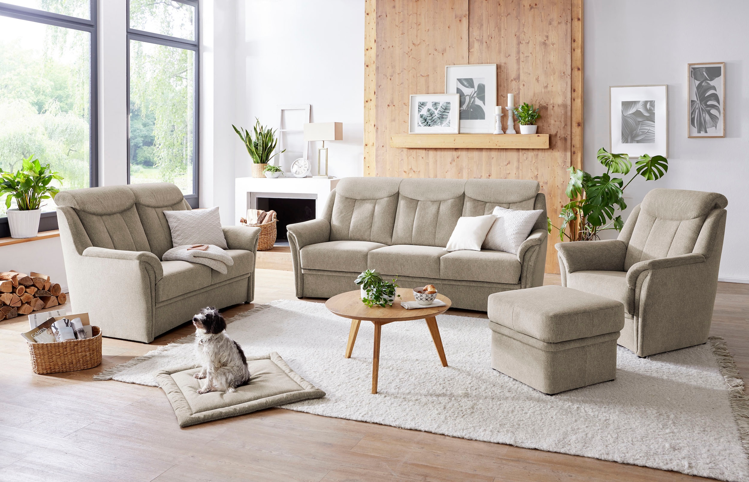 VILLA BECK Polstergarnitur »Lugano«, (Set, 3 tlg.), Kopfteilverstellung, in günstig online kaufen
