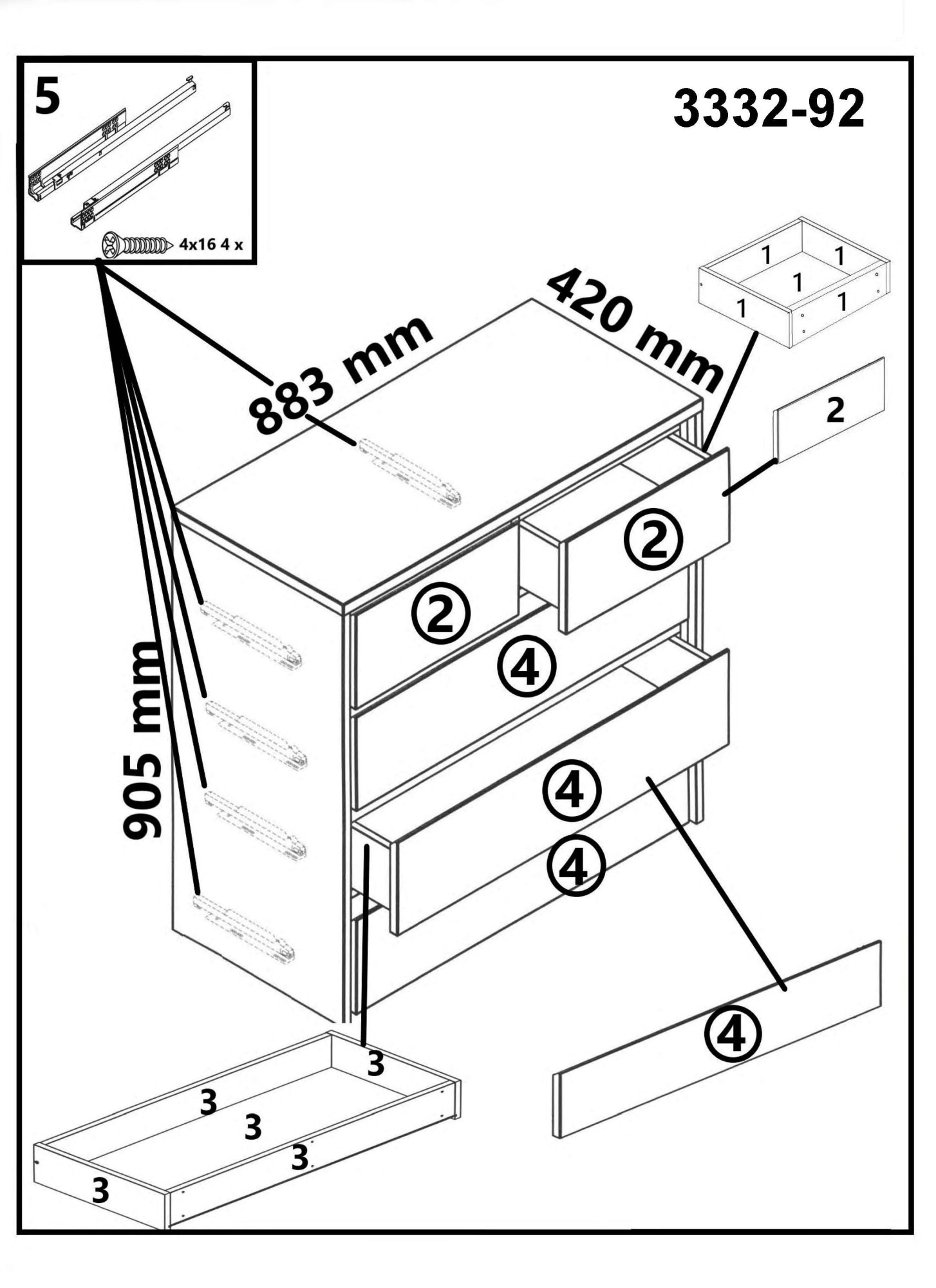Home affaire Schubkastenkommode »Zetra Schubladenschrank, 2 + 3 Schubladen mit Soft-Close-Function«, Fertig montiert, Eiche Massivholz, Breite 88 cm