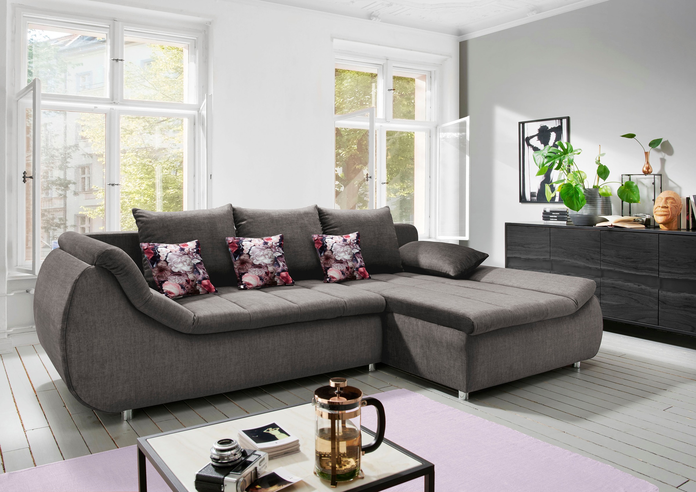 INOSIGN Ecksofa »Imola elegant und modern, aktuelle Steppung im Sitz, beque günstig online kaufen
