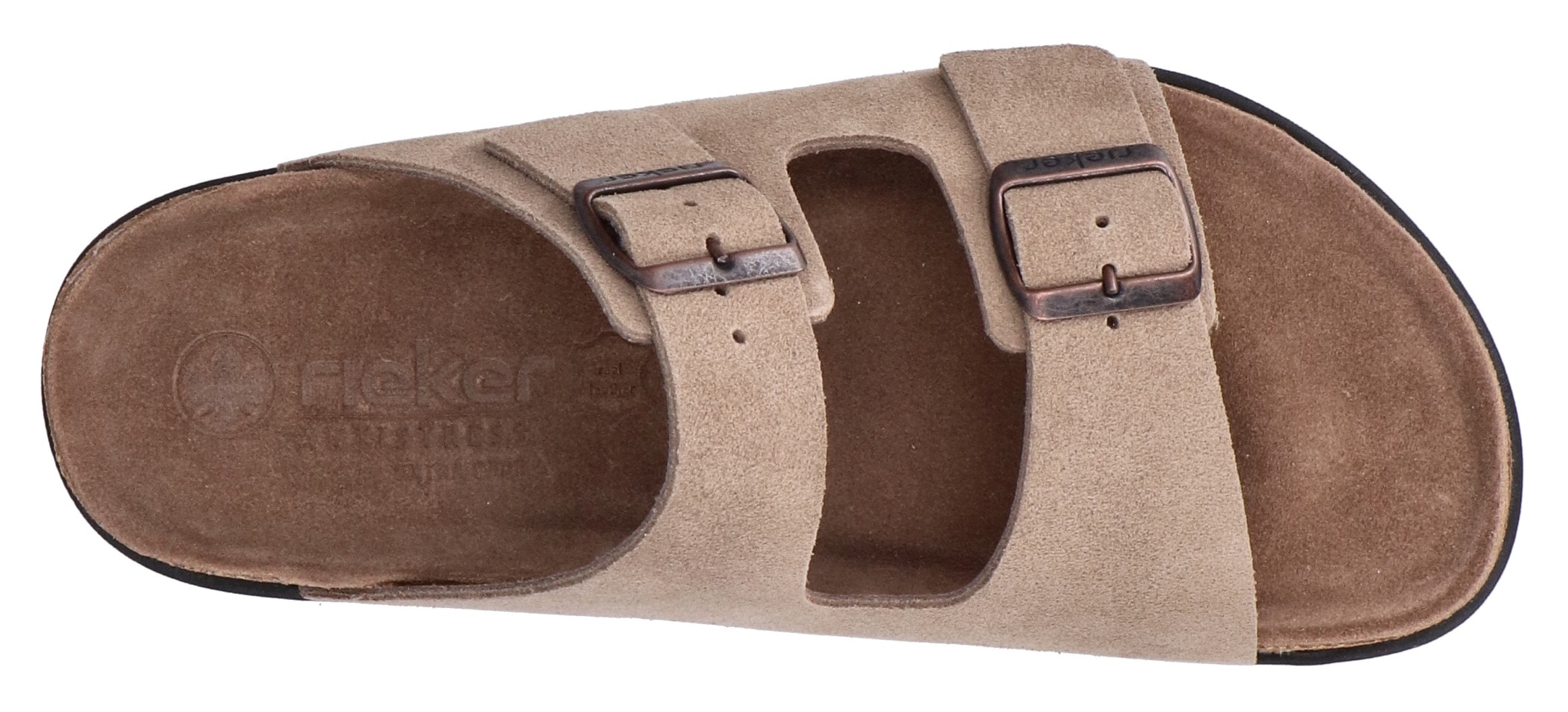 Rieker Pantolette, Sommerschuh, Strandschuh, Hausschuh mit bequemem Fußbett