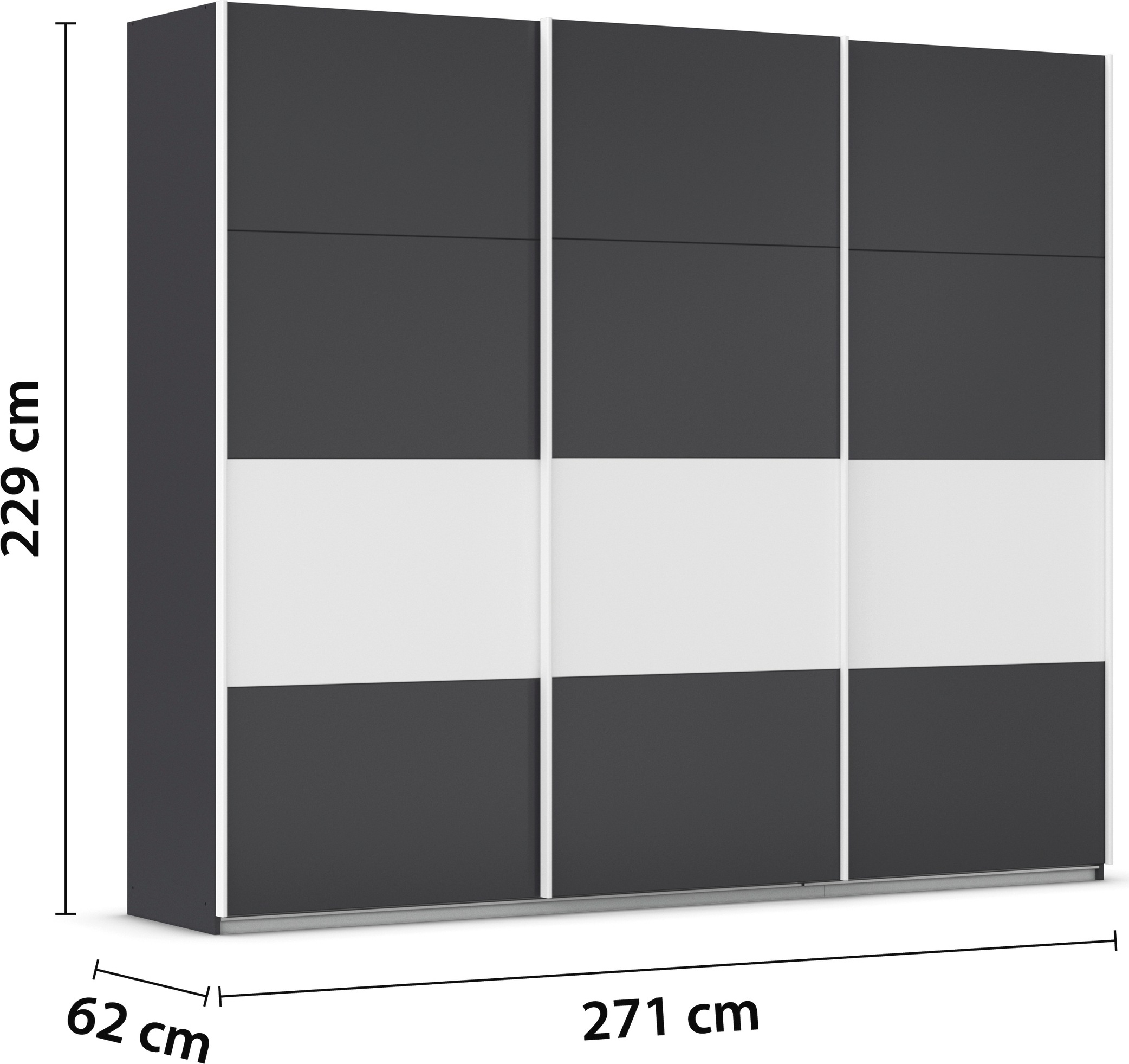 rauch Schwebetürenschrank »Schwebetürenschrank Kleiderschrank Schrank Garderobe CORTONA«, inkl. Inneneinteilung, 2 Stoffboxen und zusätzlichen Einlegeböden