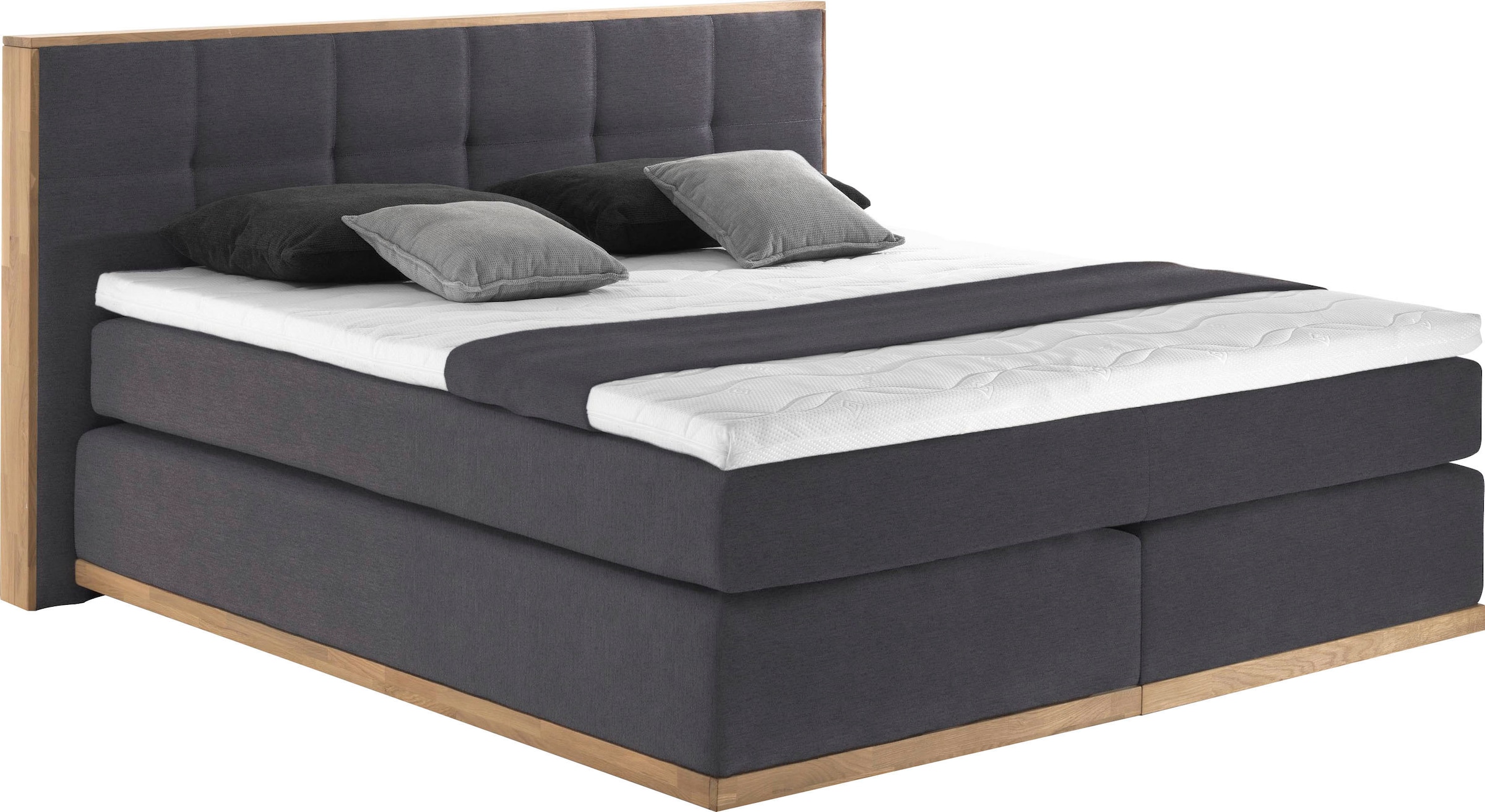 Places of Style Boxspringbett Vinton, aus massiver Eiche, verschiedene Härt günstig online kaufen