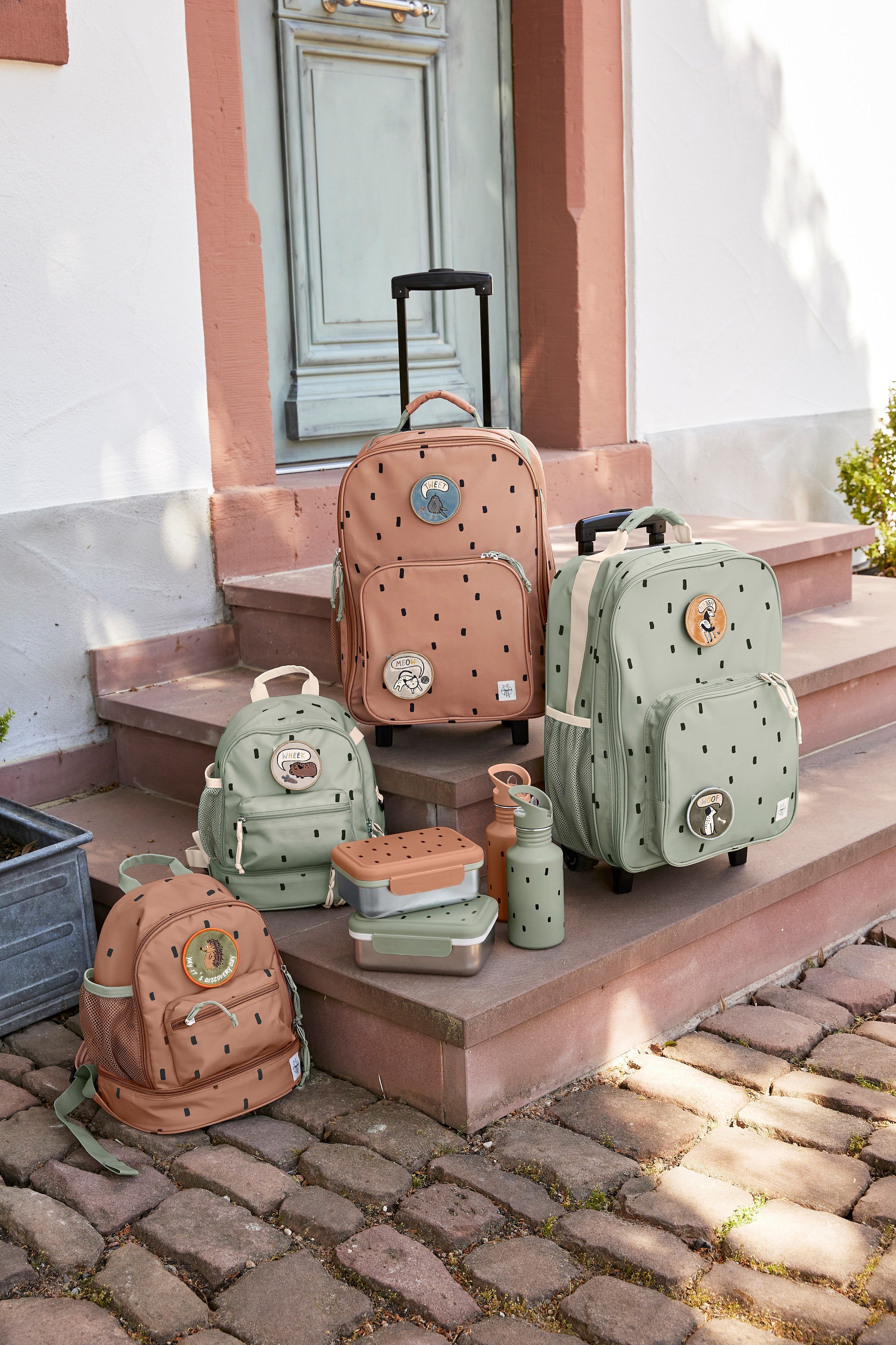 LÄSSIG Kinderkoffer »Happy Prints, Trolley, Caramel«, 2 Rollen