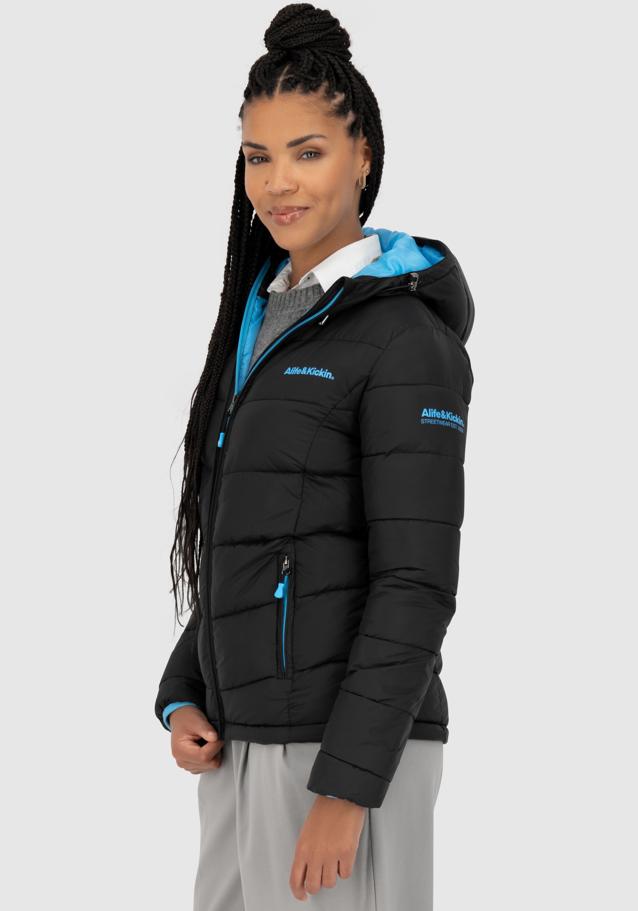 Alife & Kickin Steppjacke »AndriaAK« mit Kapuze leichte, taillierte Übergangsjacke mit breiter Steppung und Kapuze