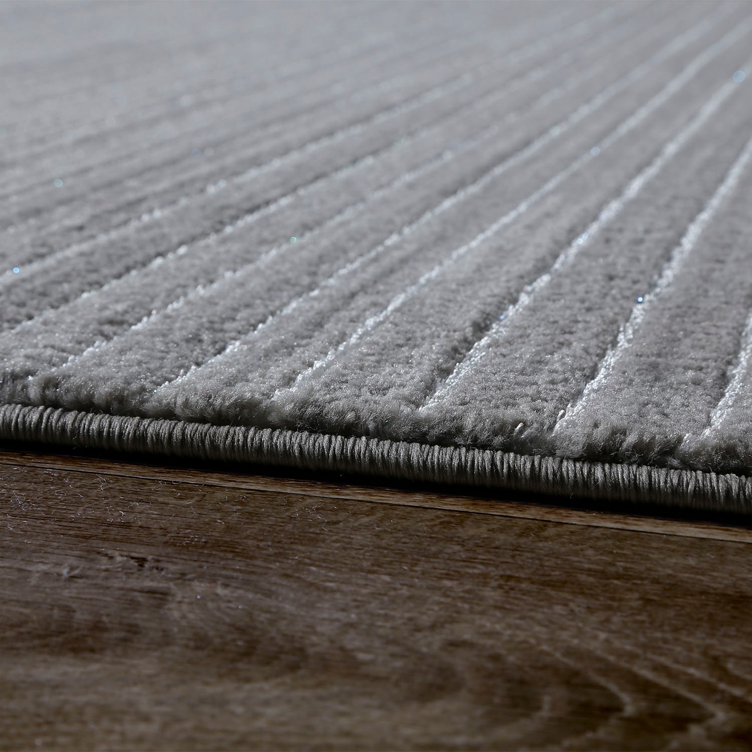 Paco Home Teppich »Tivago 000«, rechteckig, 16 mm Höhe, Kurzflor, einfarbig und mit Streifen, Wohnzimmer
