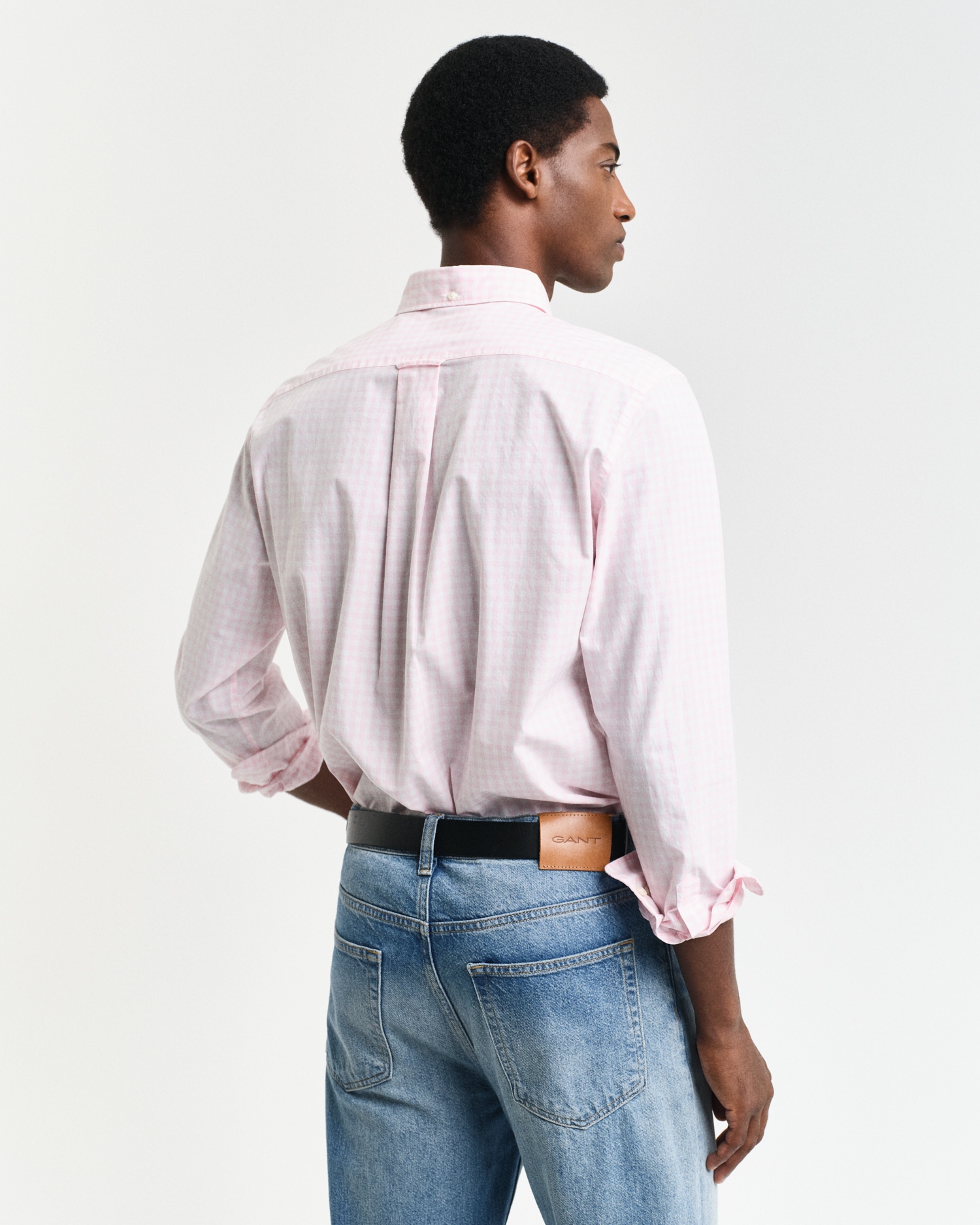 Gant Langarmhemd »REG POPLIN GINGHAM SHIRT« mit Logostickerei auf der Brust