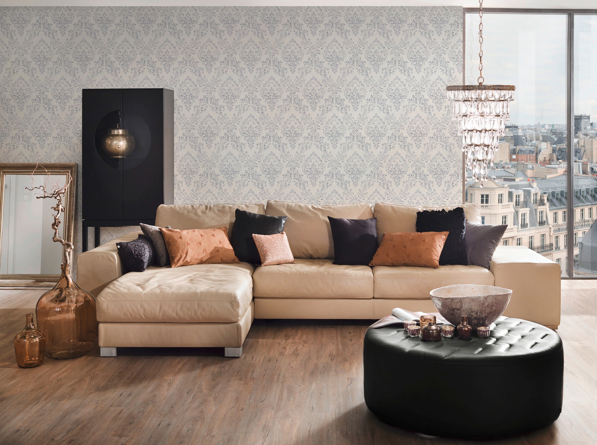 Architects Paper Textiltapete »Metallic Silk«, Barock-matt-glänzend, Ornament Tapete Barock Tapeten Wohnzimmer Schlafzimmer Küche Flur Büro
