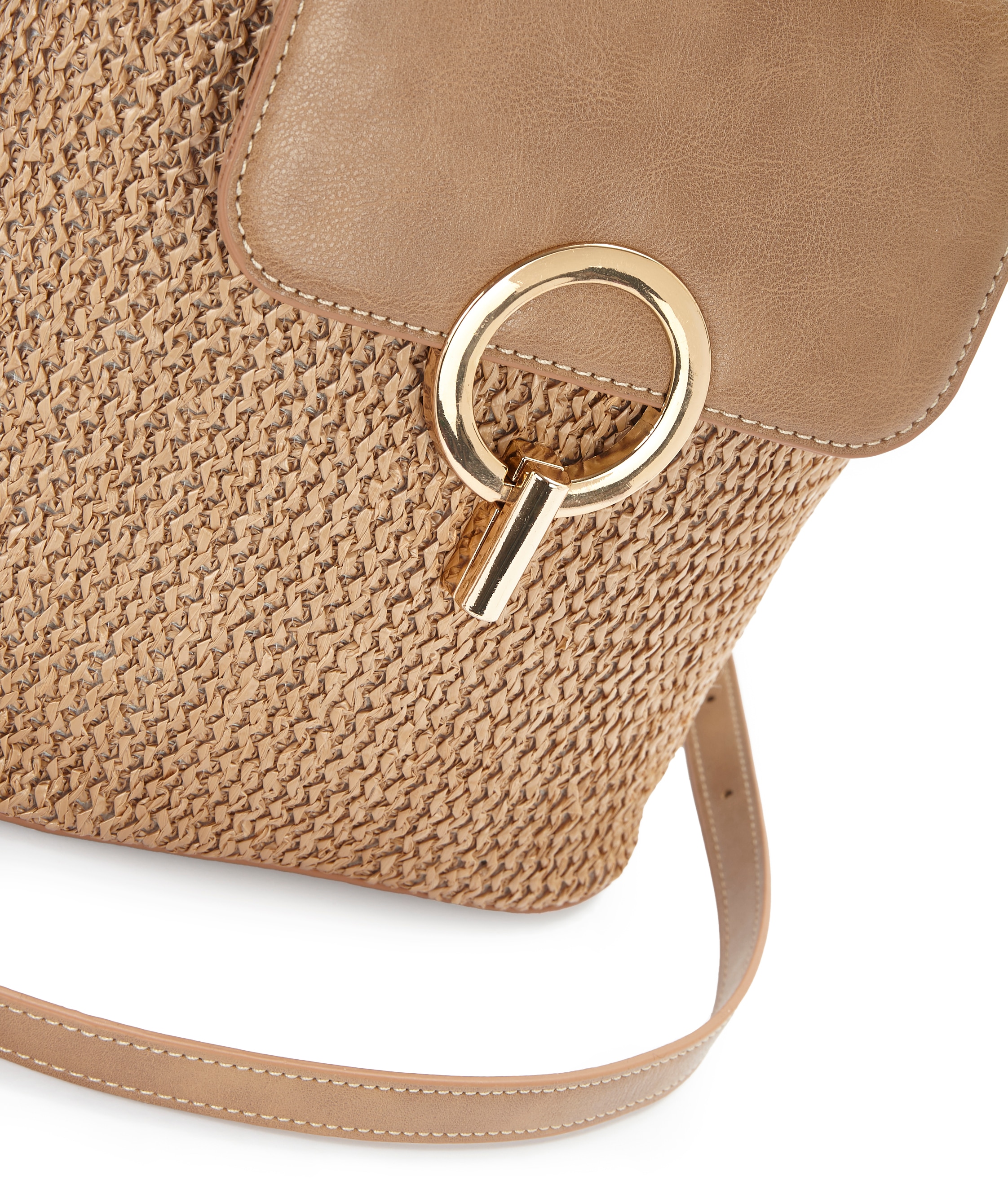 LASCANA Umhängetasche »Schultertasche« Strandtasche, Tragetasche, Korbtasche, Bast-Optik VEGAN